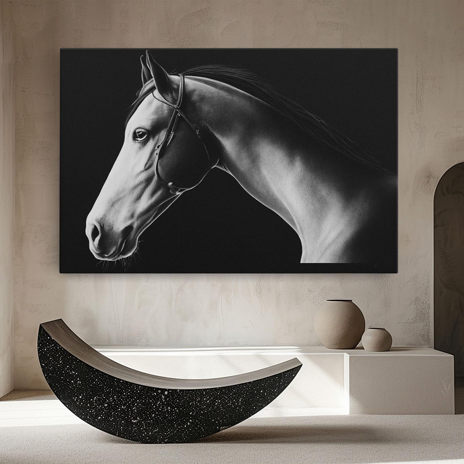 Obraz na Płótnie Gray Horse Profile mockup 8