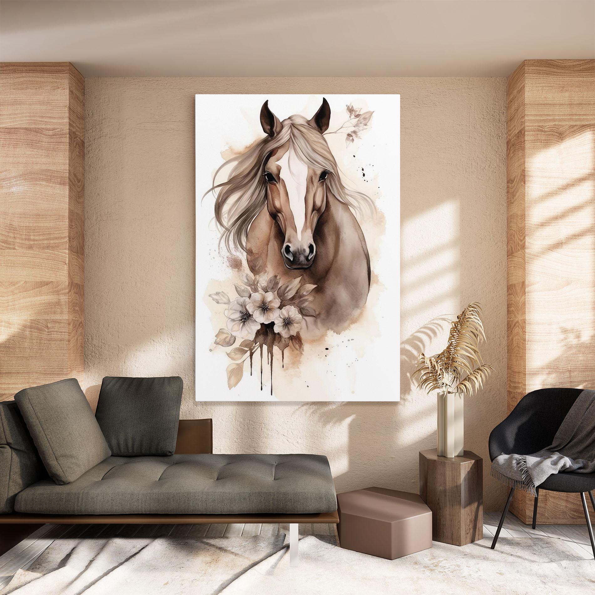 Obraz na Płótnie Flower Brown Horse mockup 8