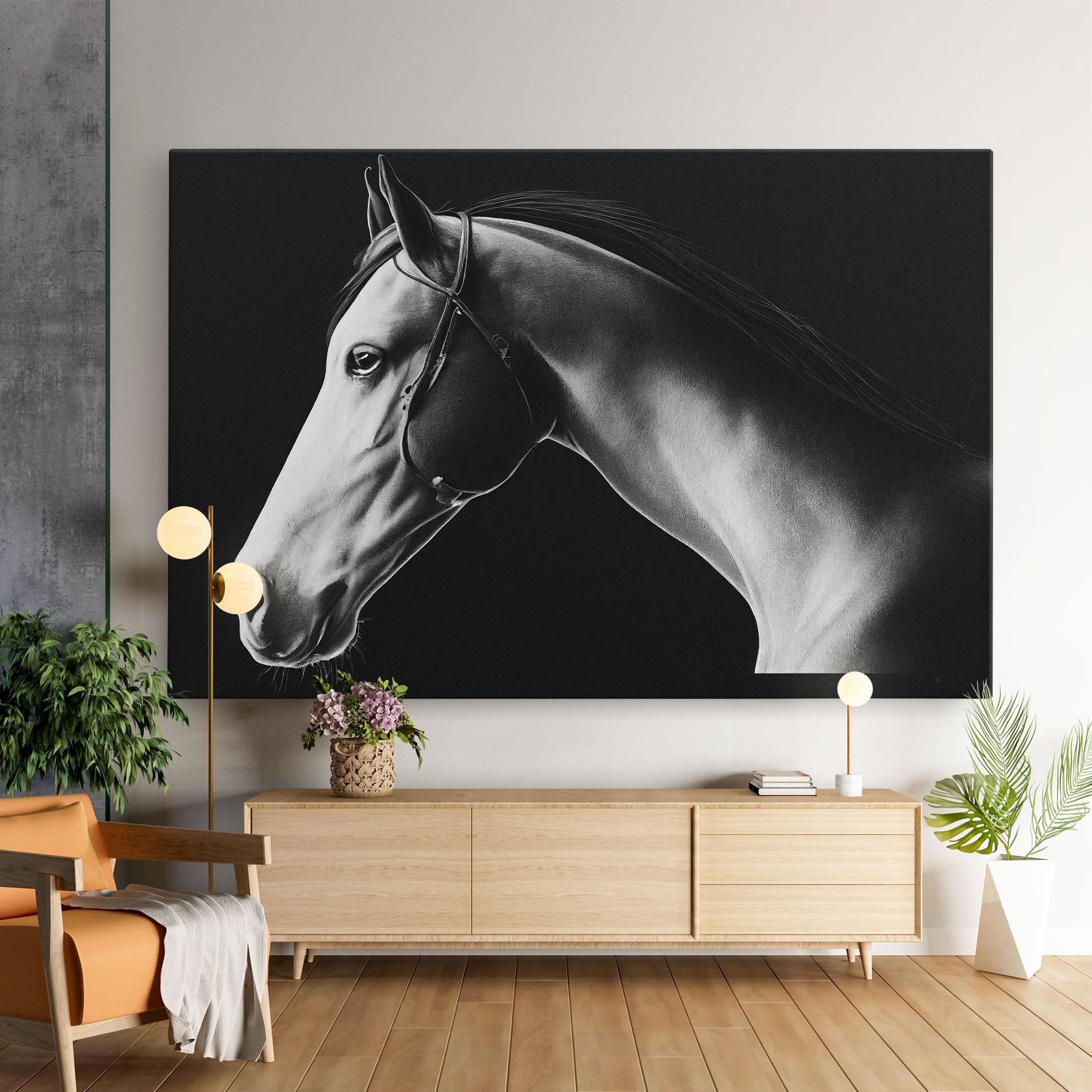 Obraz na Płótnie Gray Horse Profile mockup 9