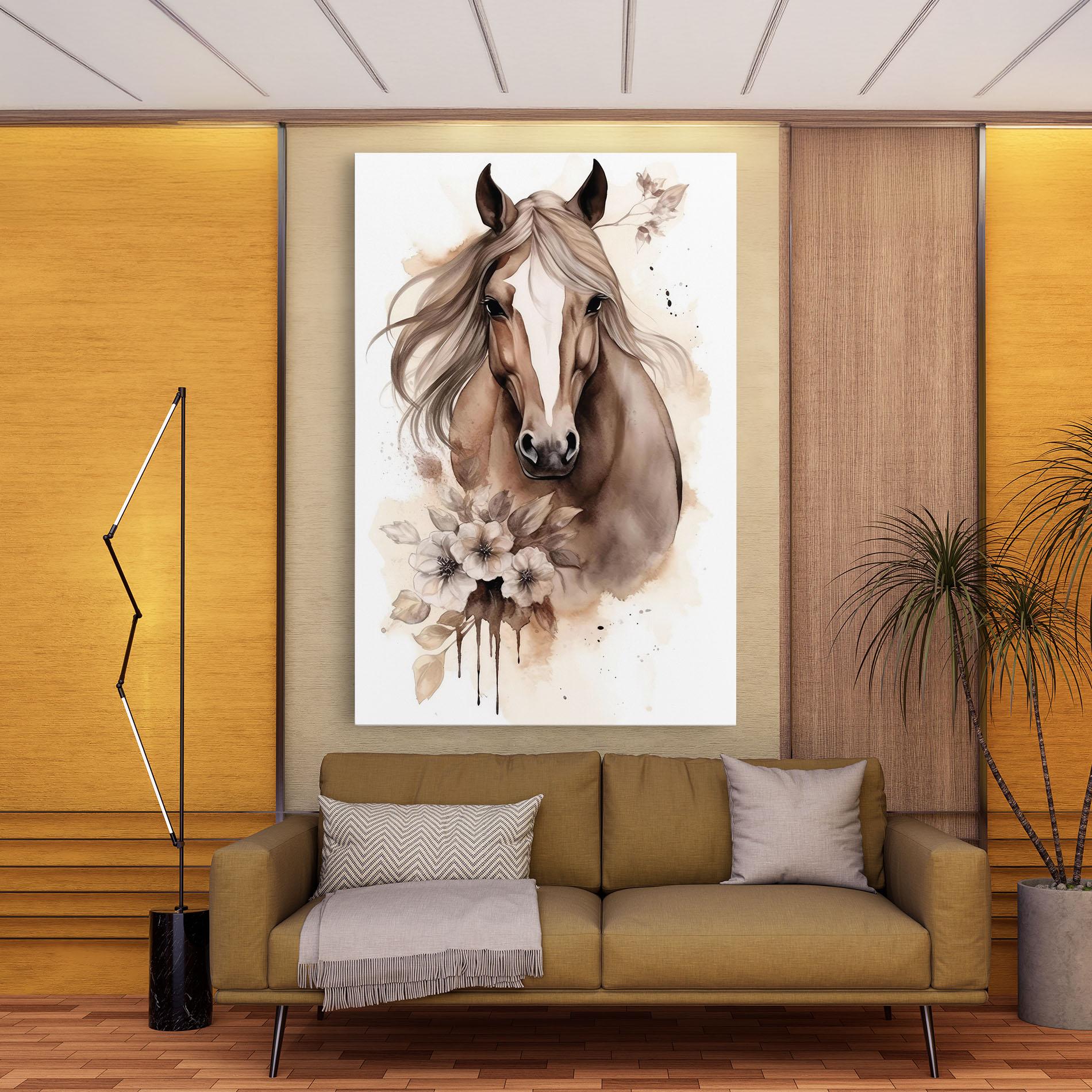 Obraz na Płótnie Flower Brown Horse mockup 9