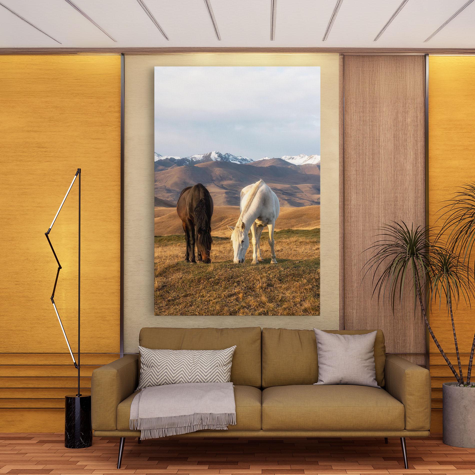 Obraz na Płótnie Mountain Horses mockup 9