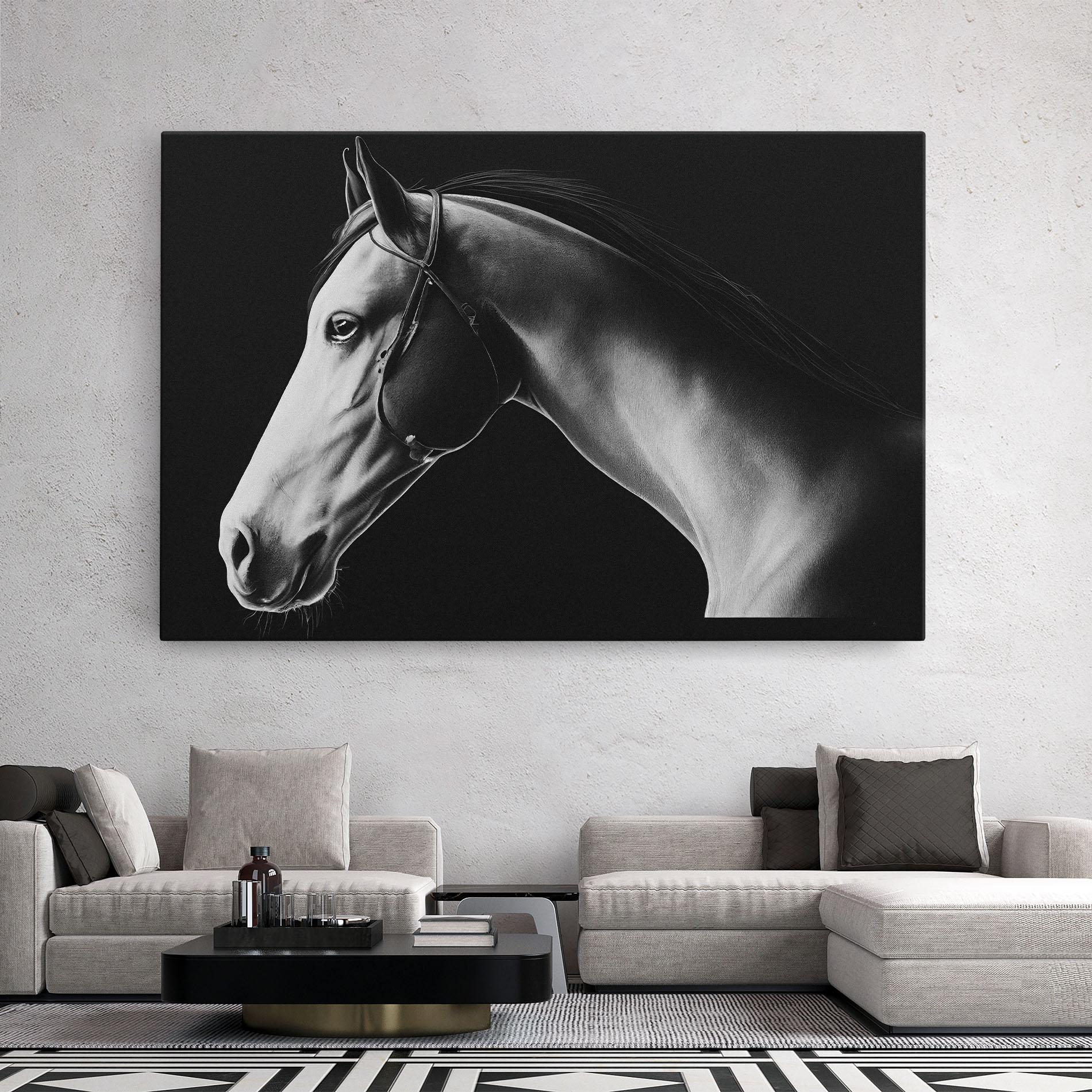 Obraz na Płótnie Gray Horse Profile mockup 2