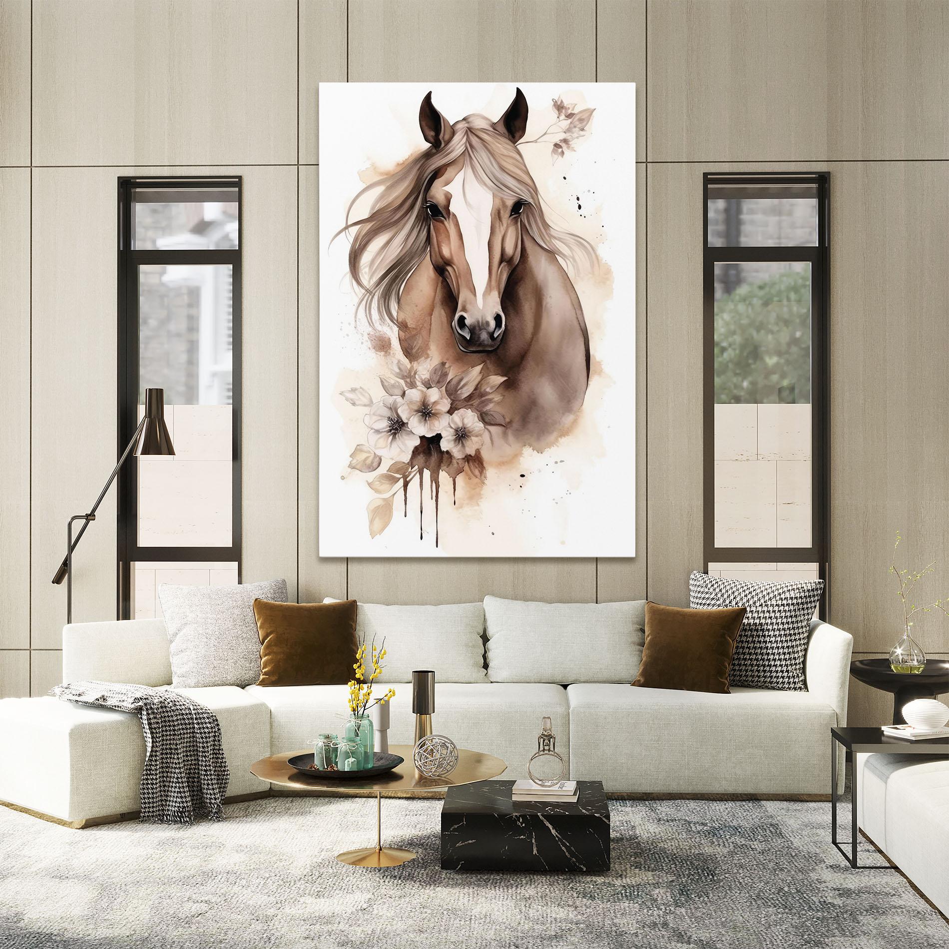 Obraz na Płótnie Flower Brown Horse mockup 2