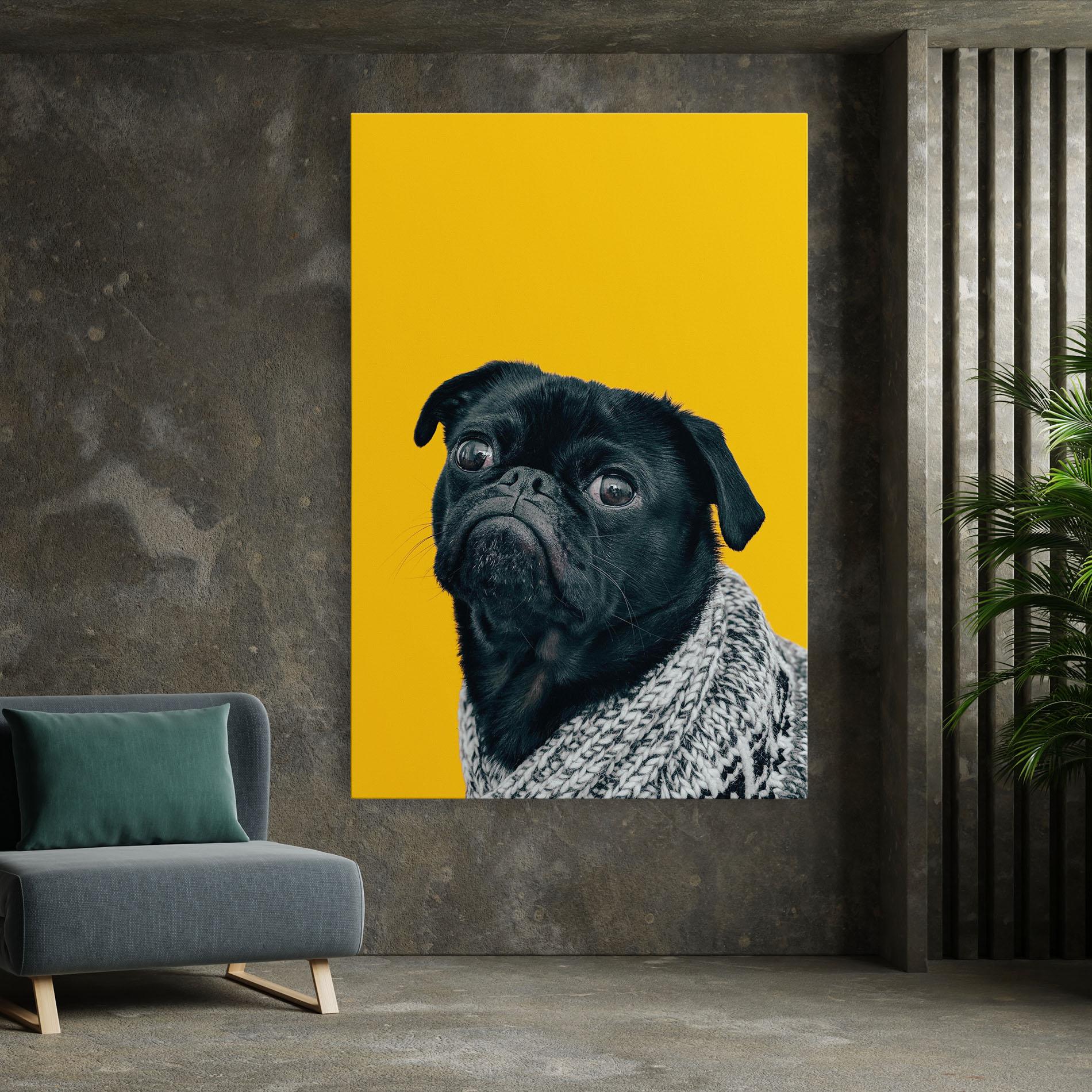 Obraz na Płótnie Black Pug mockup 7