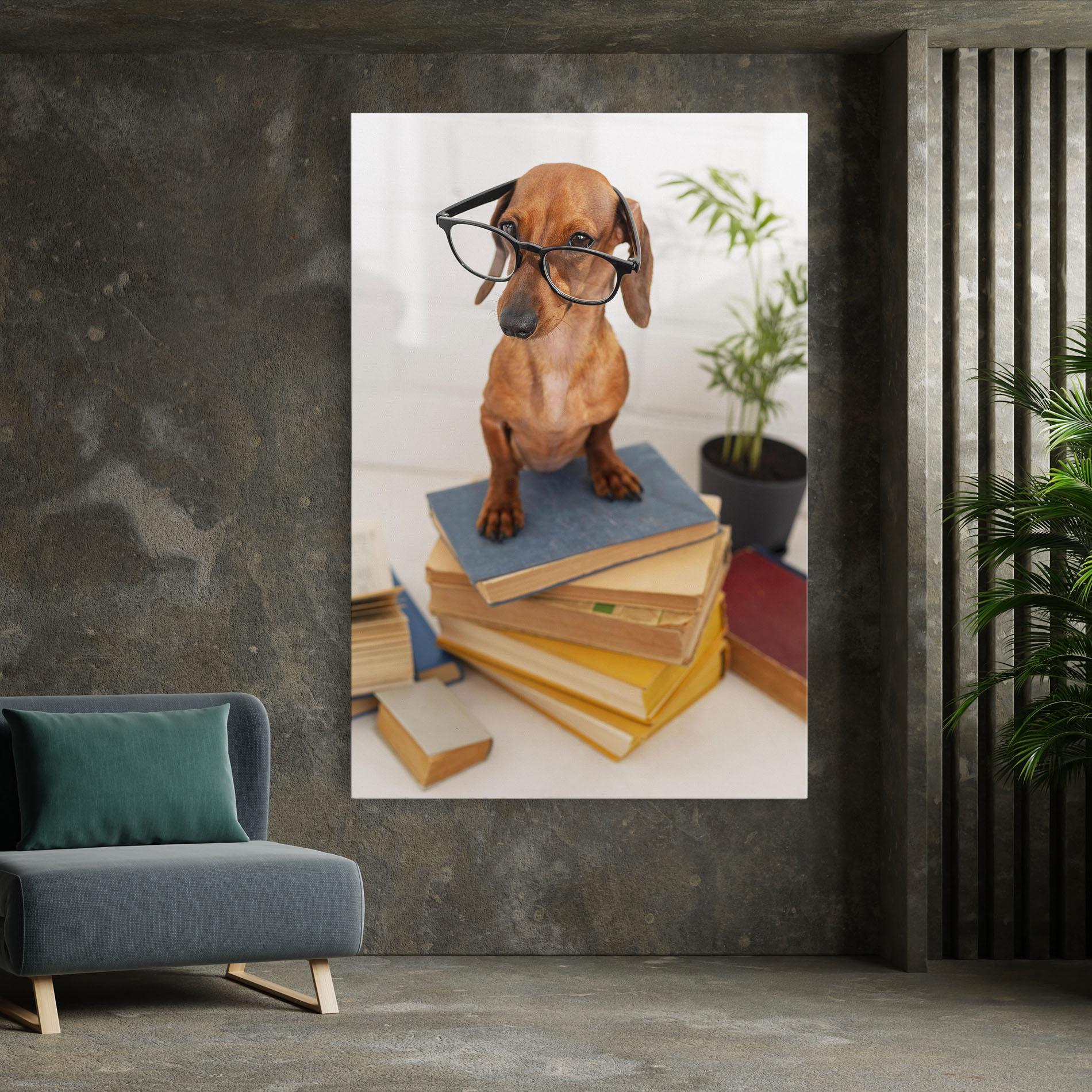 Obraz na Płótnie Books Cute Dog mockup 7