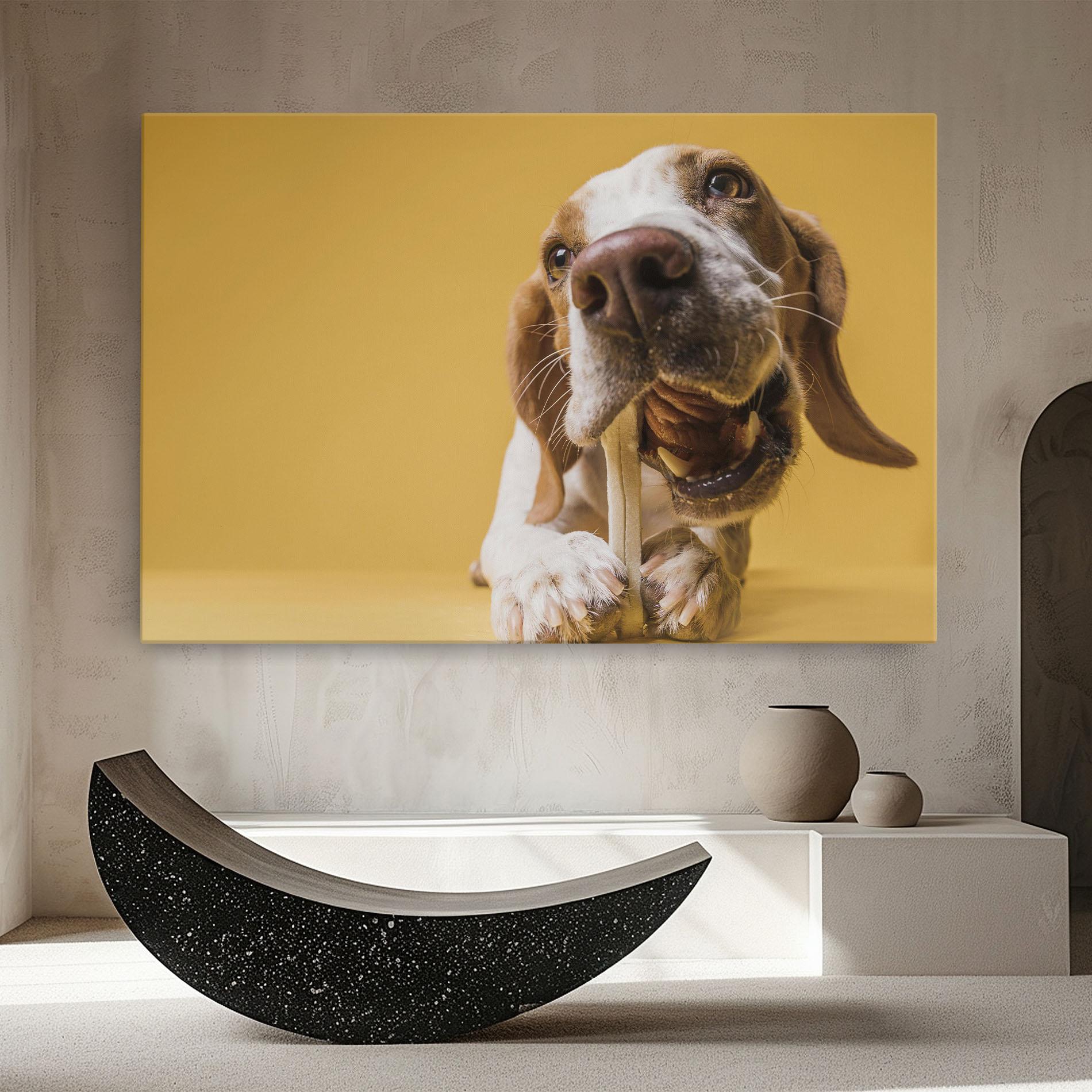 Obraz na Płótnie Dog Eating Bone mockup 8