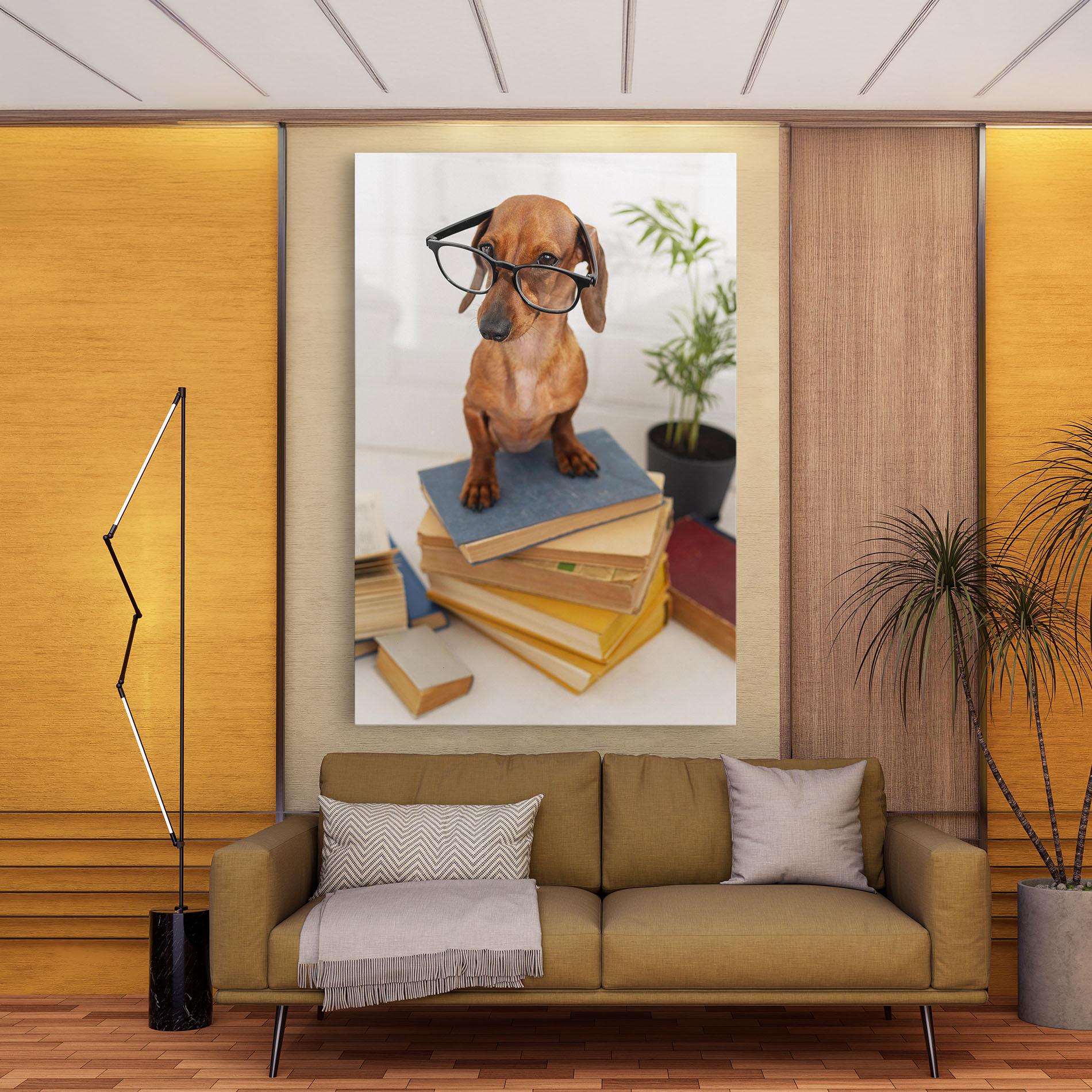 Obraz na Płótnie Books Cute Dog mockup 9