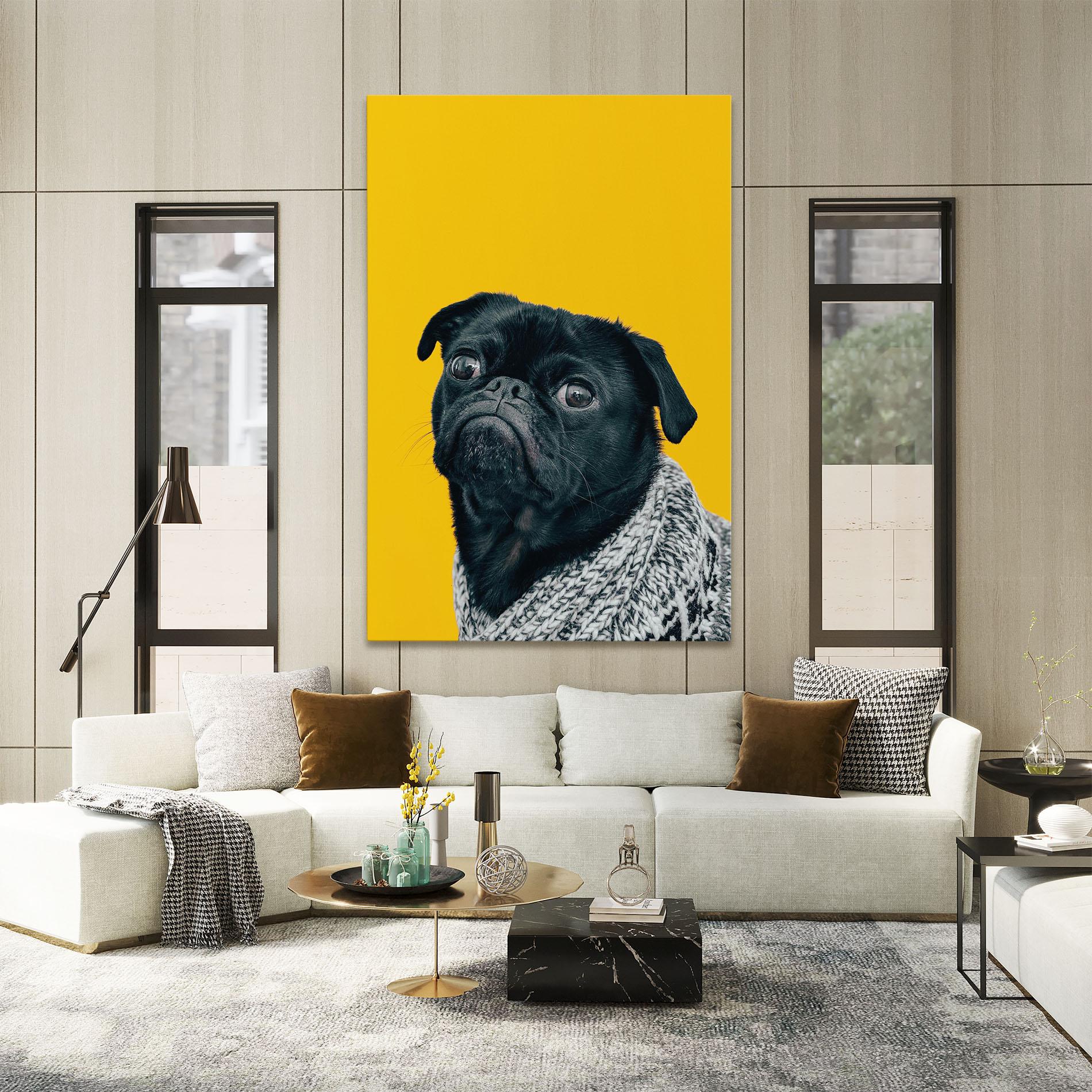 Obraz na Płótnie Black Pug mockup 2