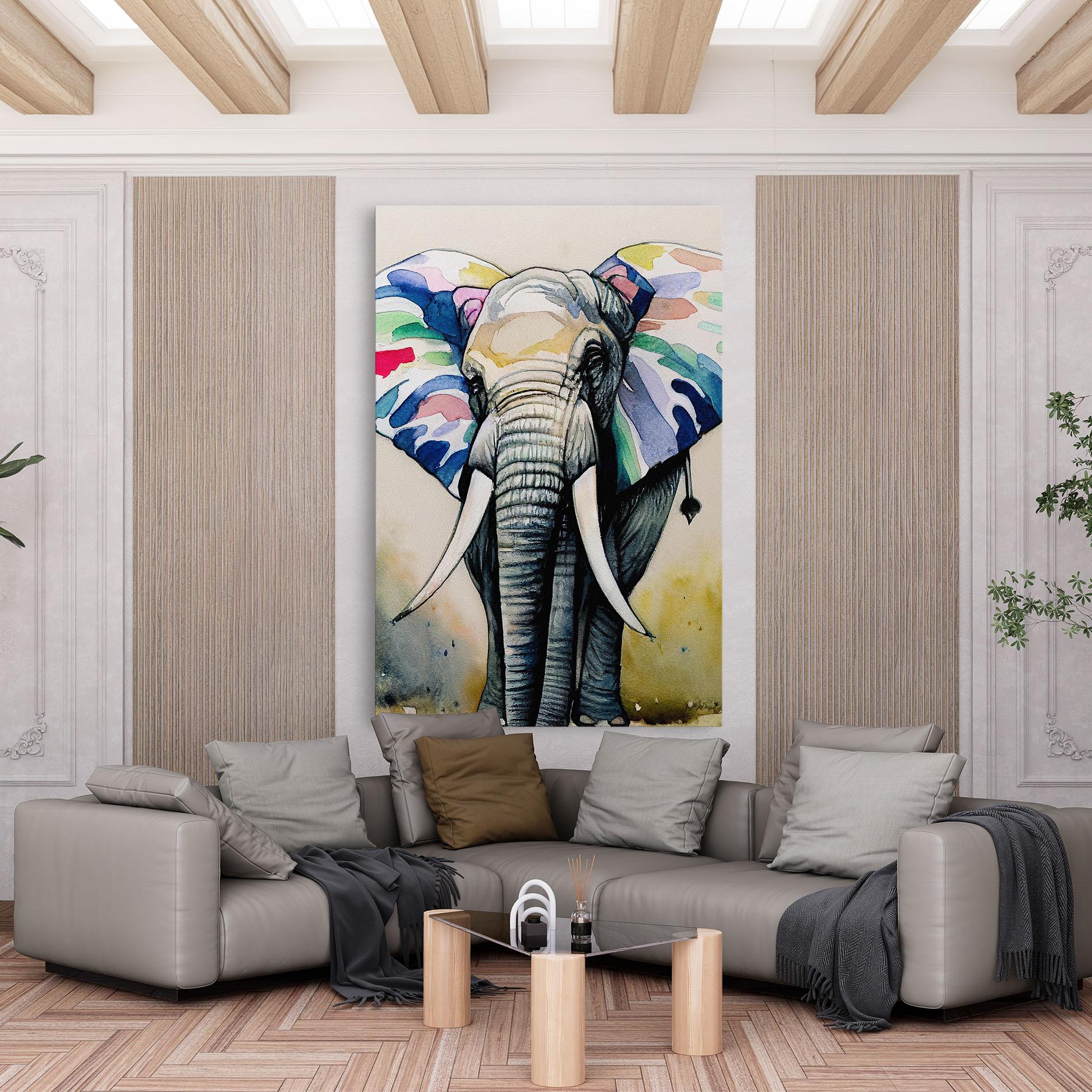 Obraz na Płótnie Watercolor Elephant Art mockup 6