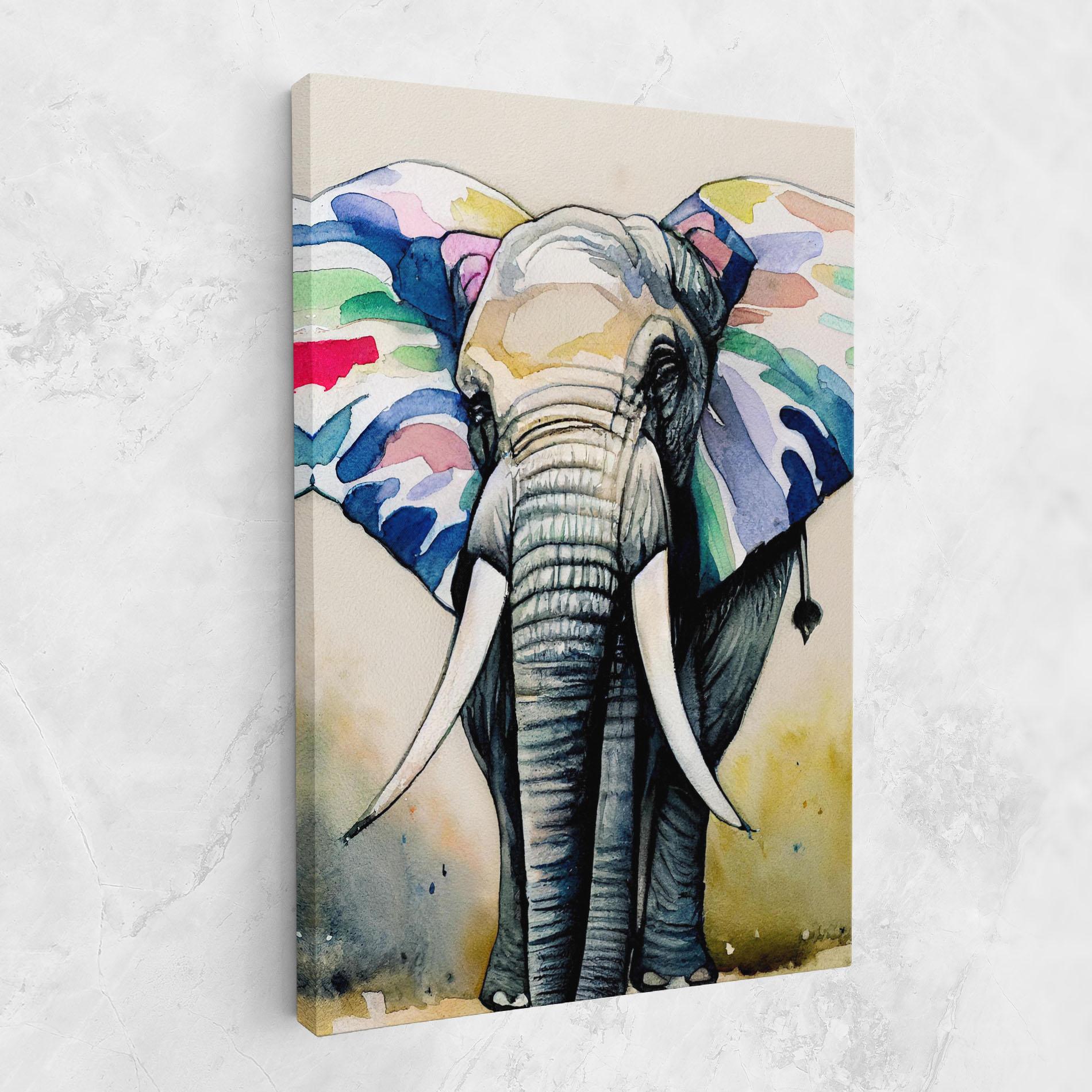 Obraz na Płótnie Watercolor Elephant Art mockup 1