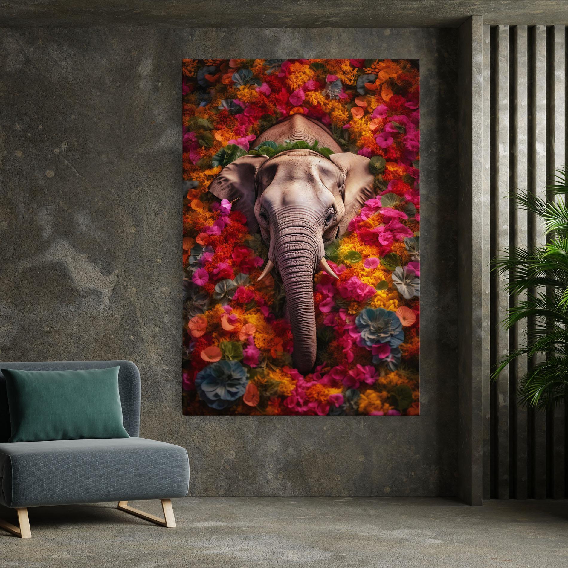 Obraz na Płótnie Flower Elephant mockup 7