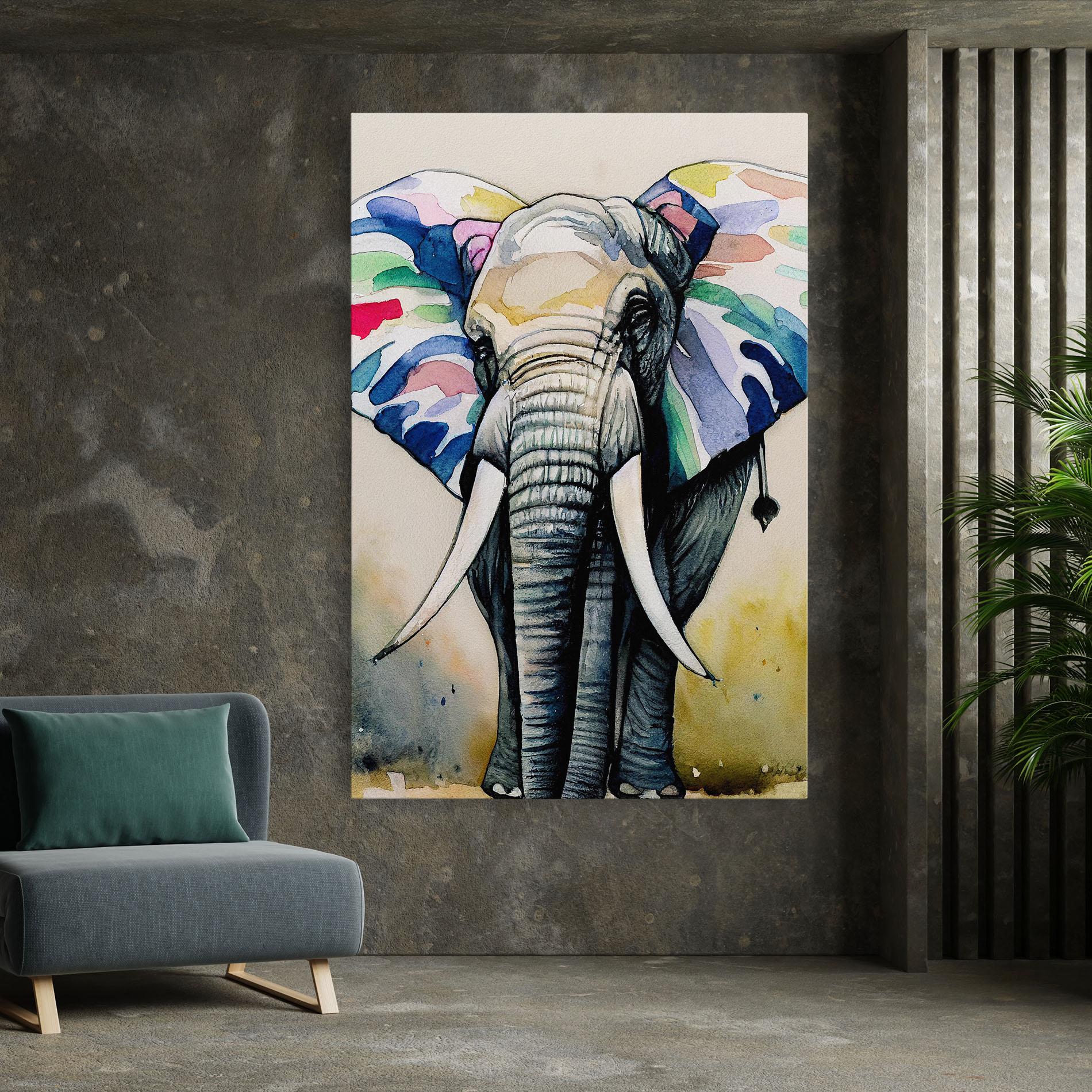 Obraz na Płótnie Watercolor Elephant Art mockup 7