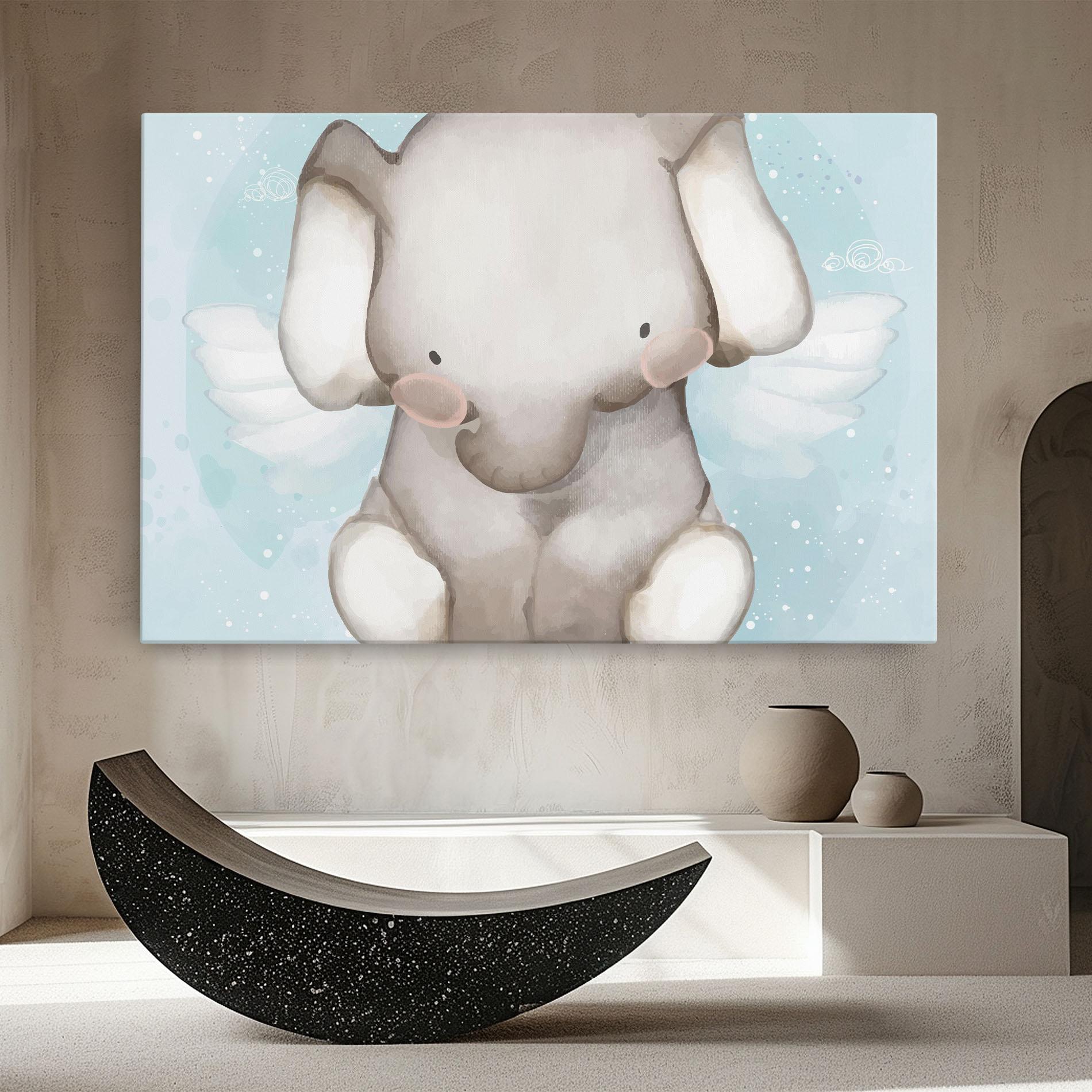 Obraz na Płótnie Elephant On Blue mockup 8