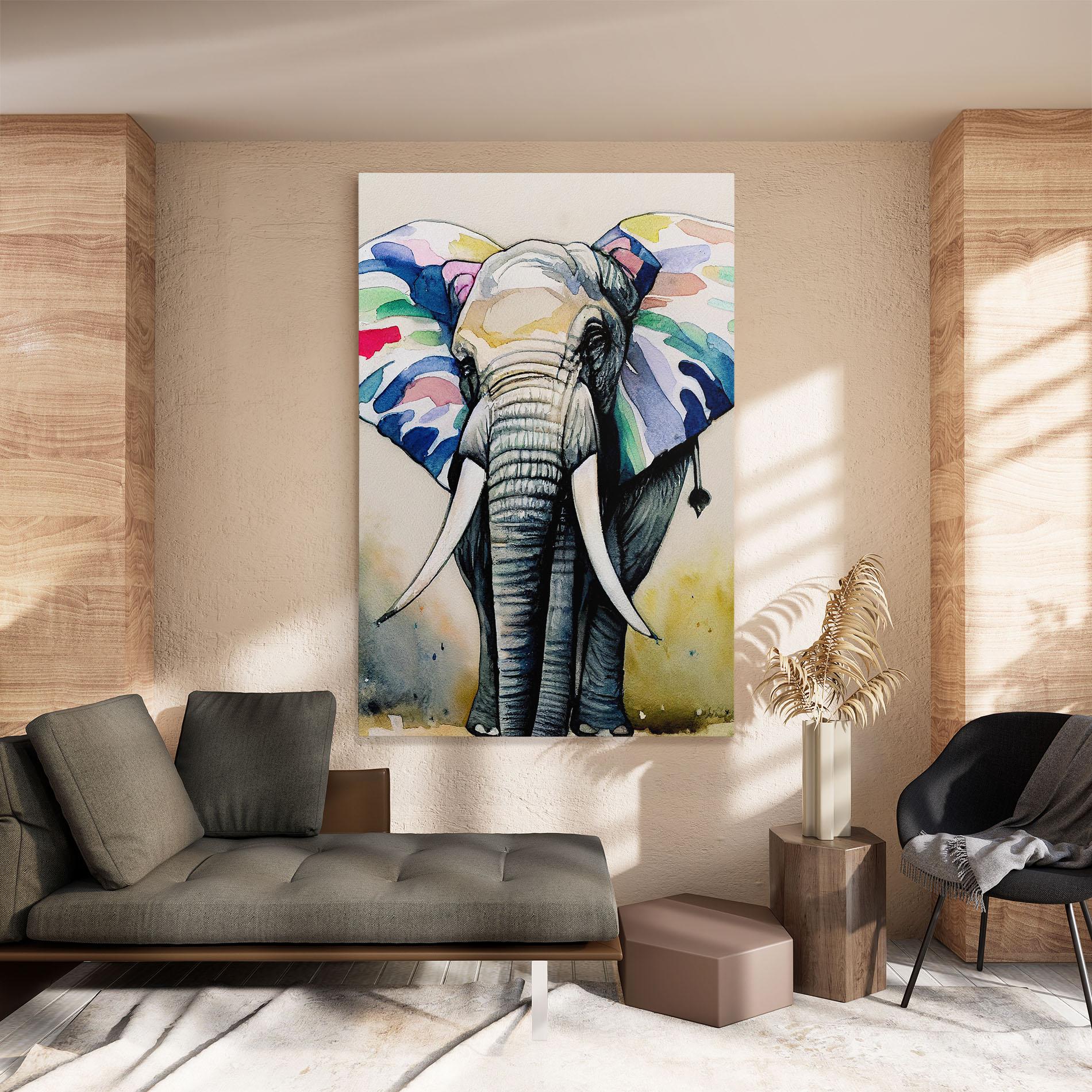 Obraz na Płótnie Watercolor Elephant Art mockup 8