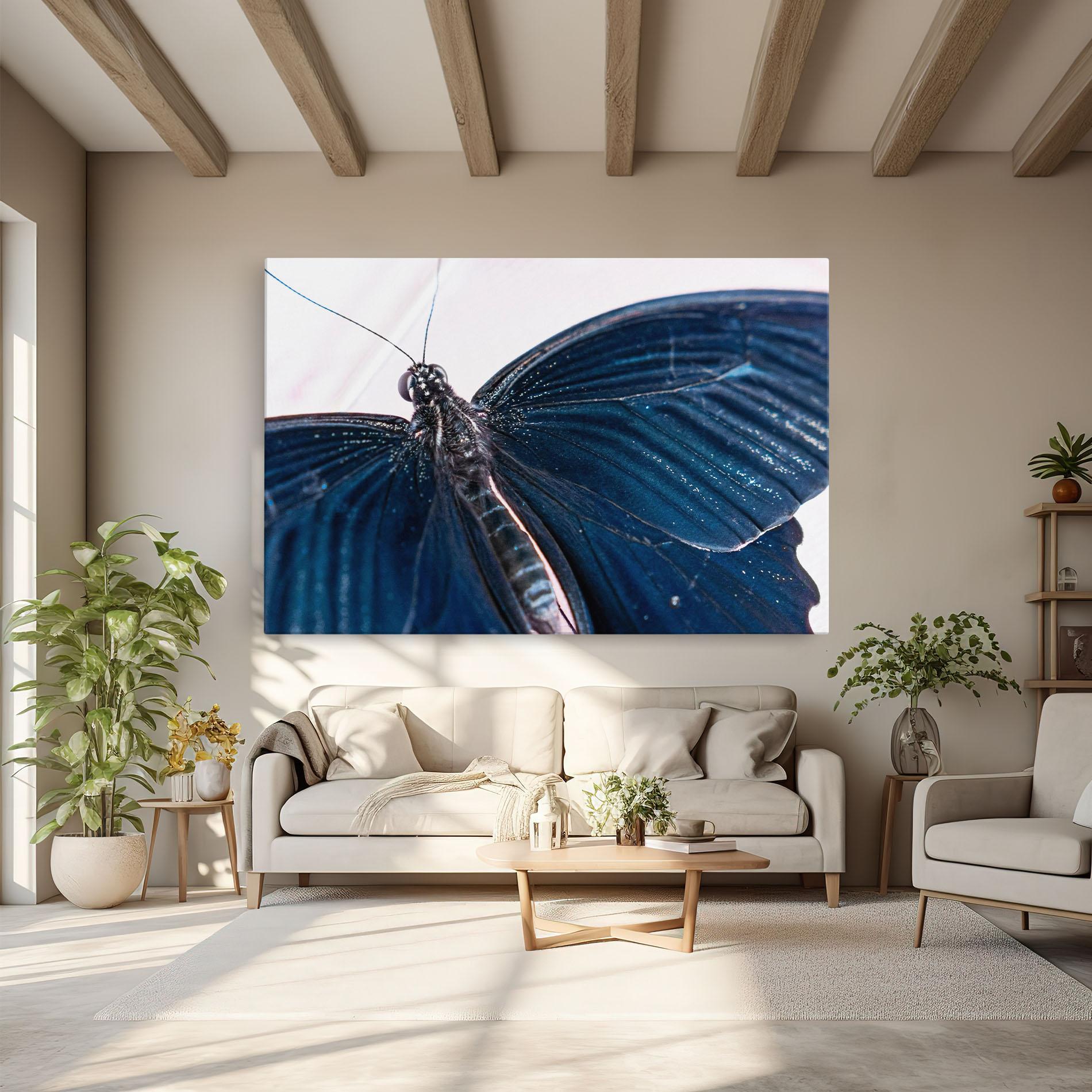 Obraz na Płótnie Blue Butterfly mockup 6