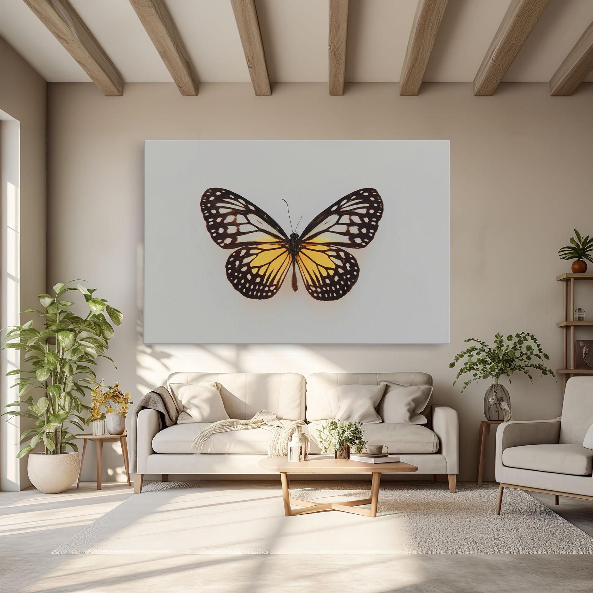 Obraz na Płótnie Butterfly On Grey mockup 6