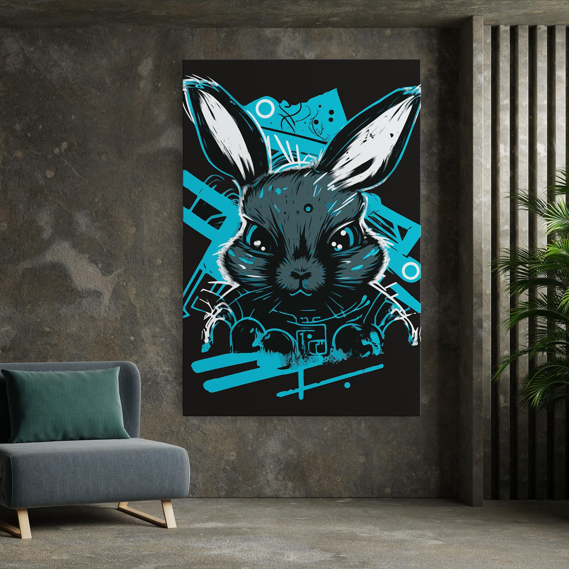 Obraz na Płótnie Grey Blue Bunny mockup 7
