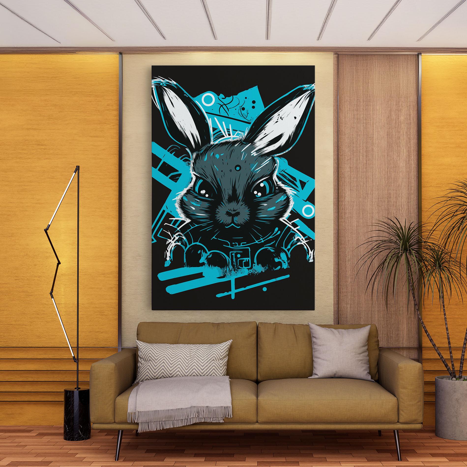 Obraz na Płótnie Grey Blue Bunny mockup 9