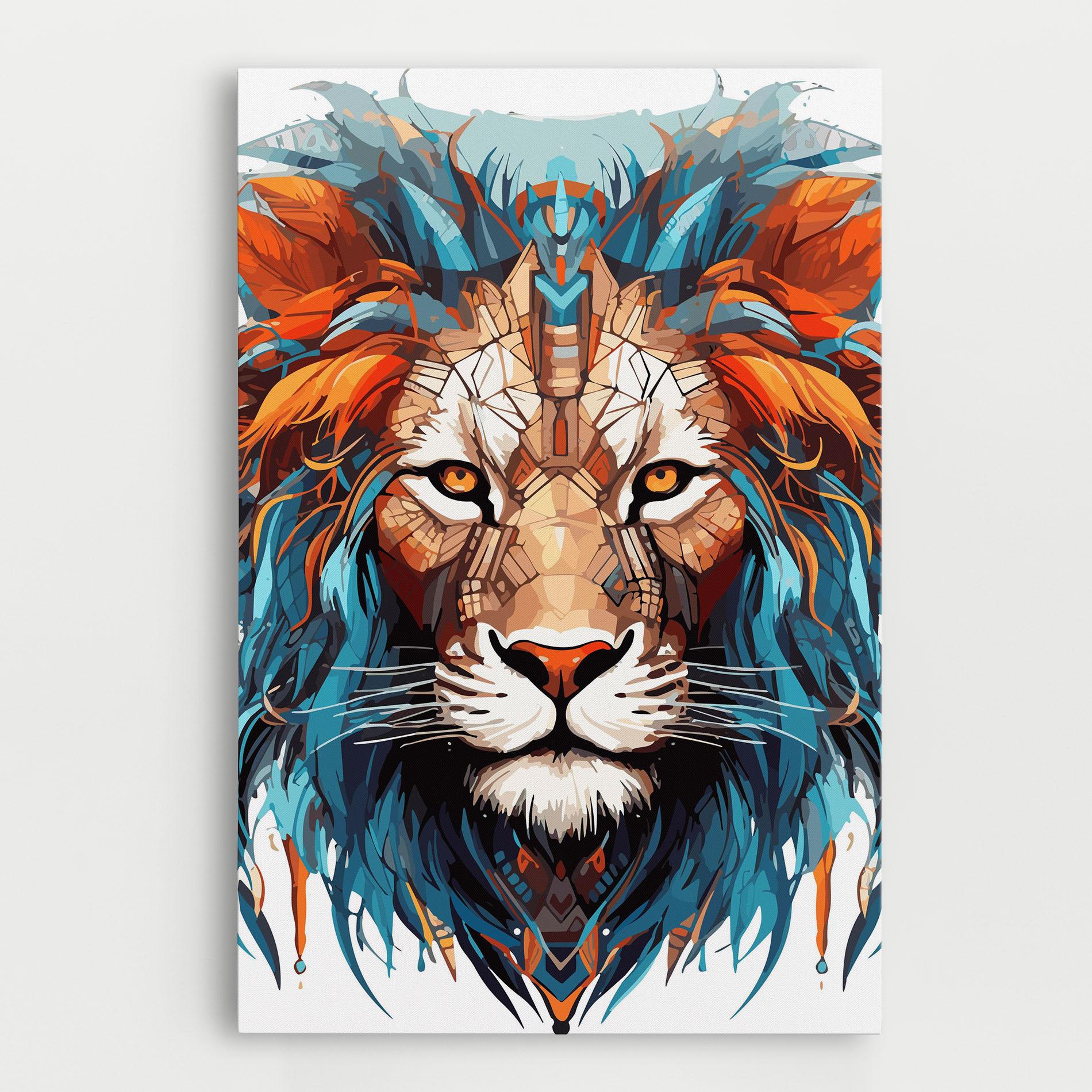 Obraz na Płótnie Blue Orange Lion mockup 0