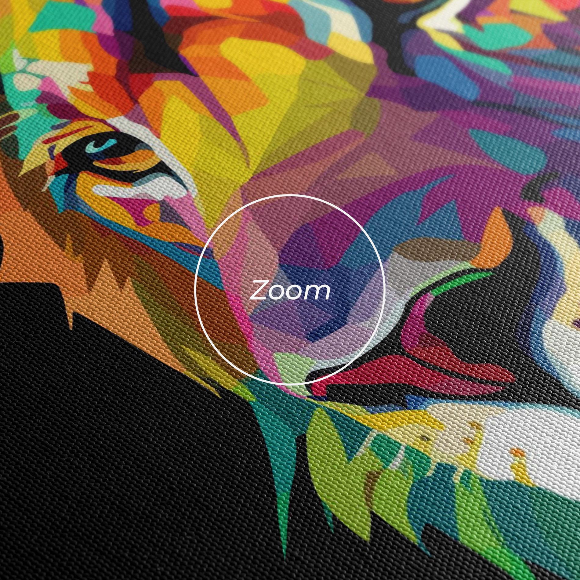 Obraz na Płótnie Colorful Lion mockup 3