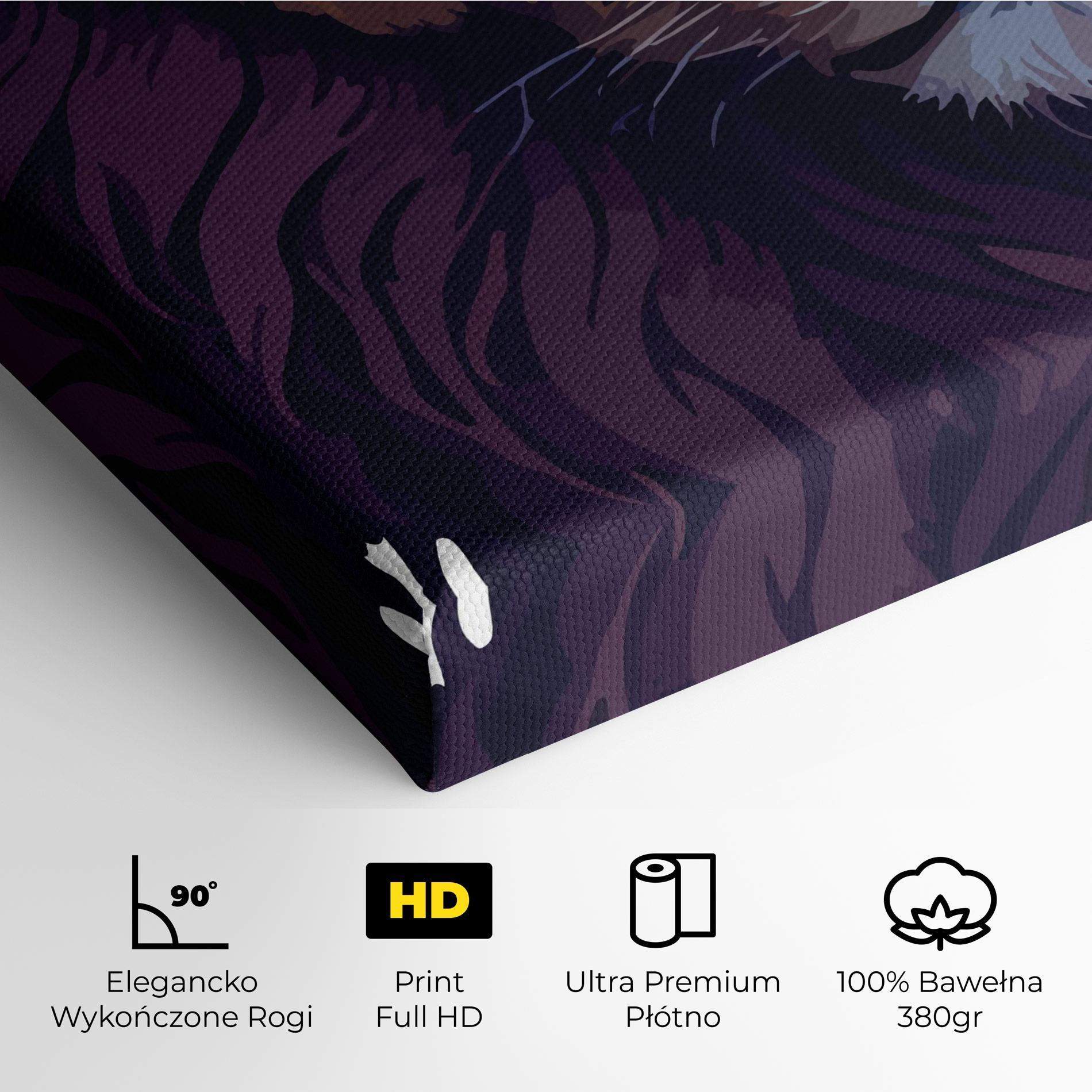 Obraz na Płótnie Purple Glassesc Lion mockup 4