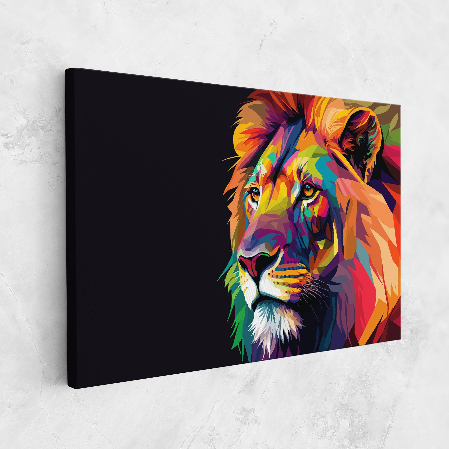 Obraz na Płótnie Colorful Lion mockup 1