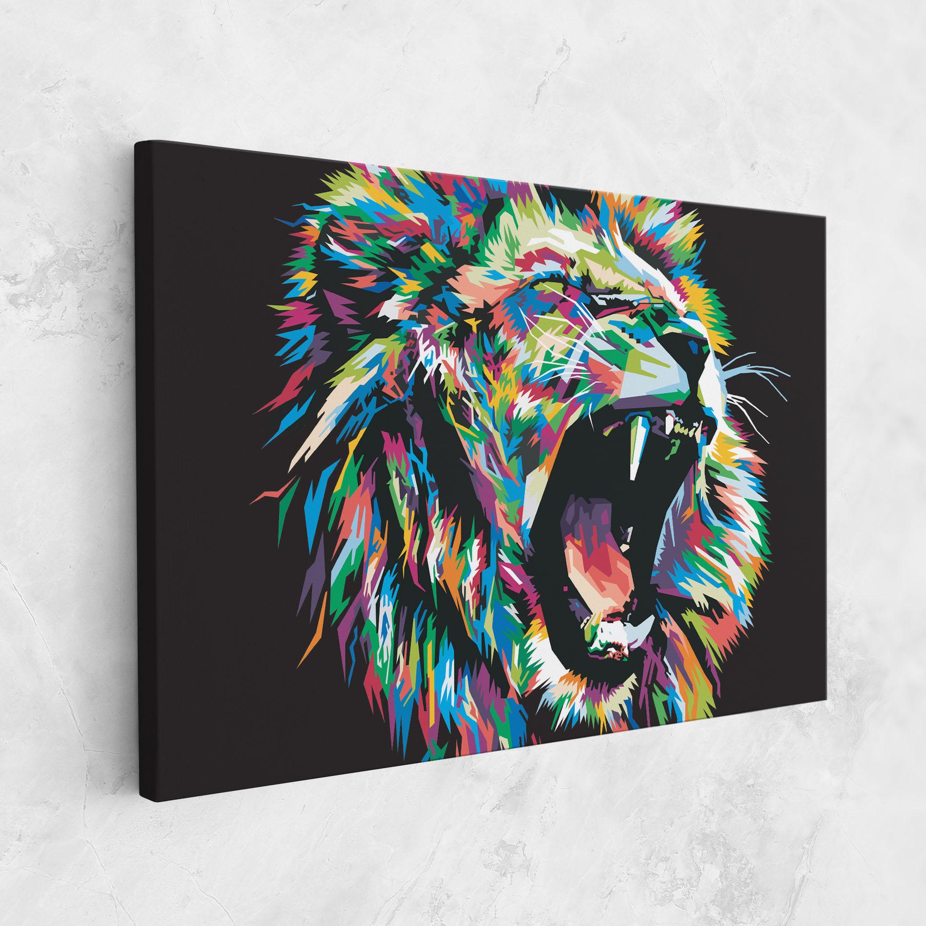 Obraz na Płótnie Green Blue Lion mockup 1