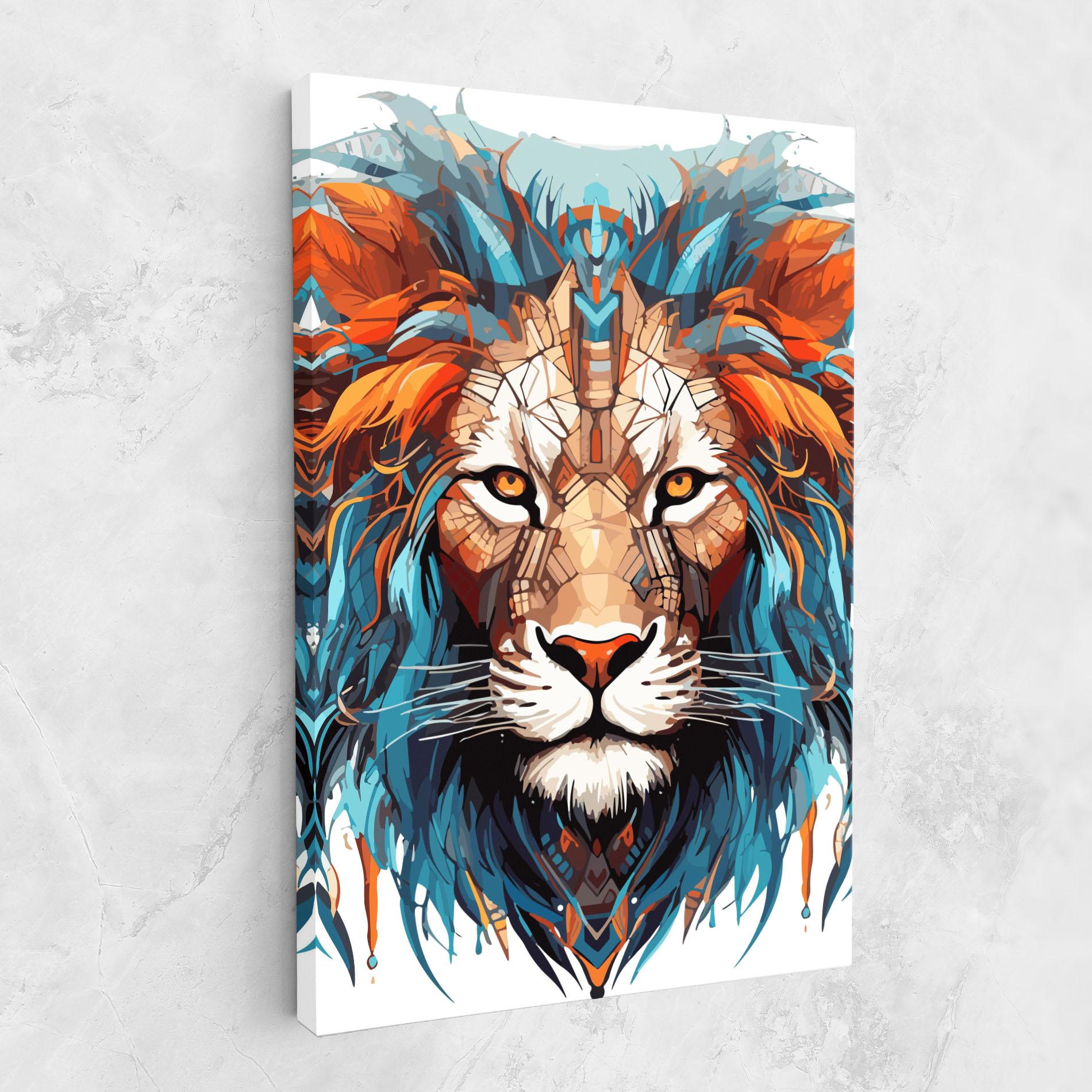 Obraz na Płótnie Blue Orange Lion mockup 1