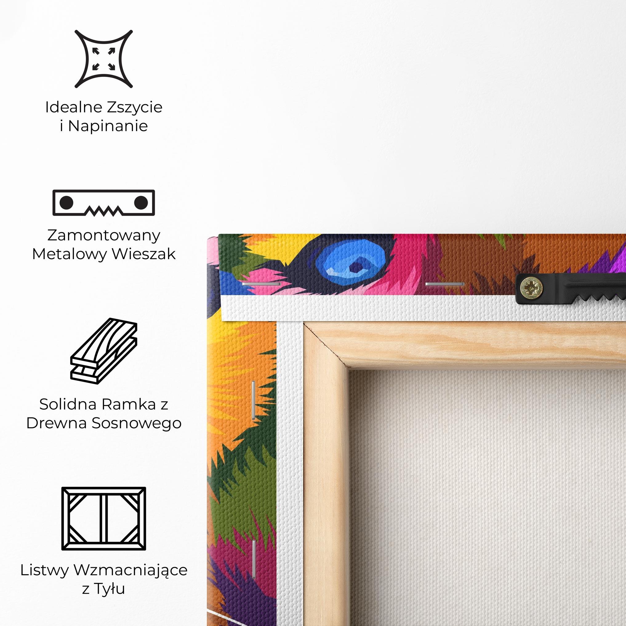 Obraz na Płótnie Color Lion Close Up mockup 5