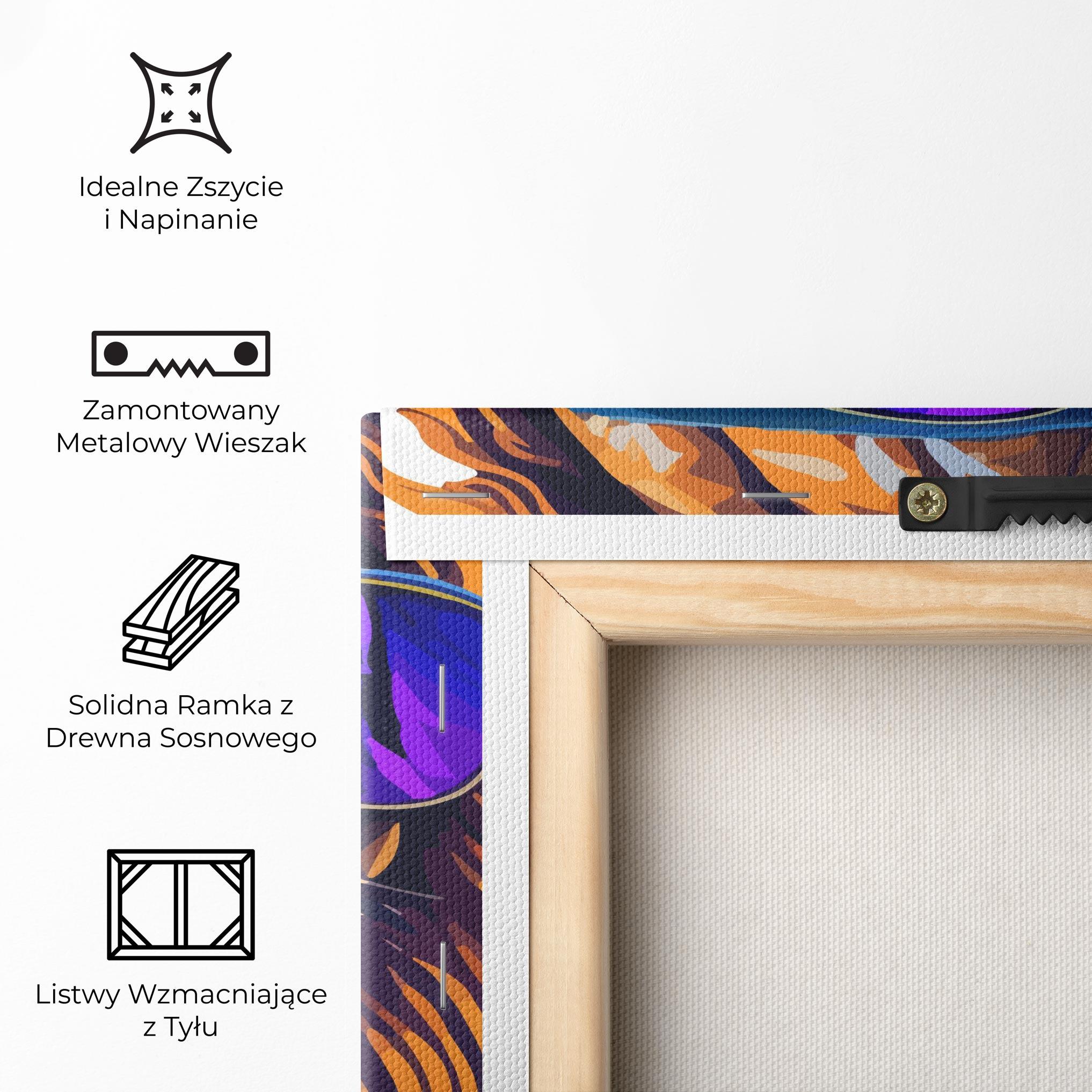 Obraz na Płótnie Purple Glassesc Lion mockup 5