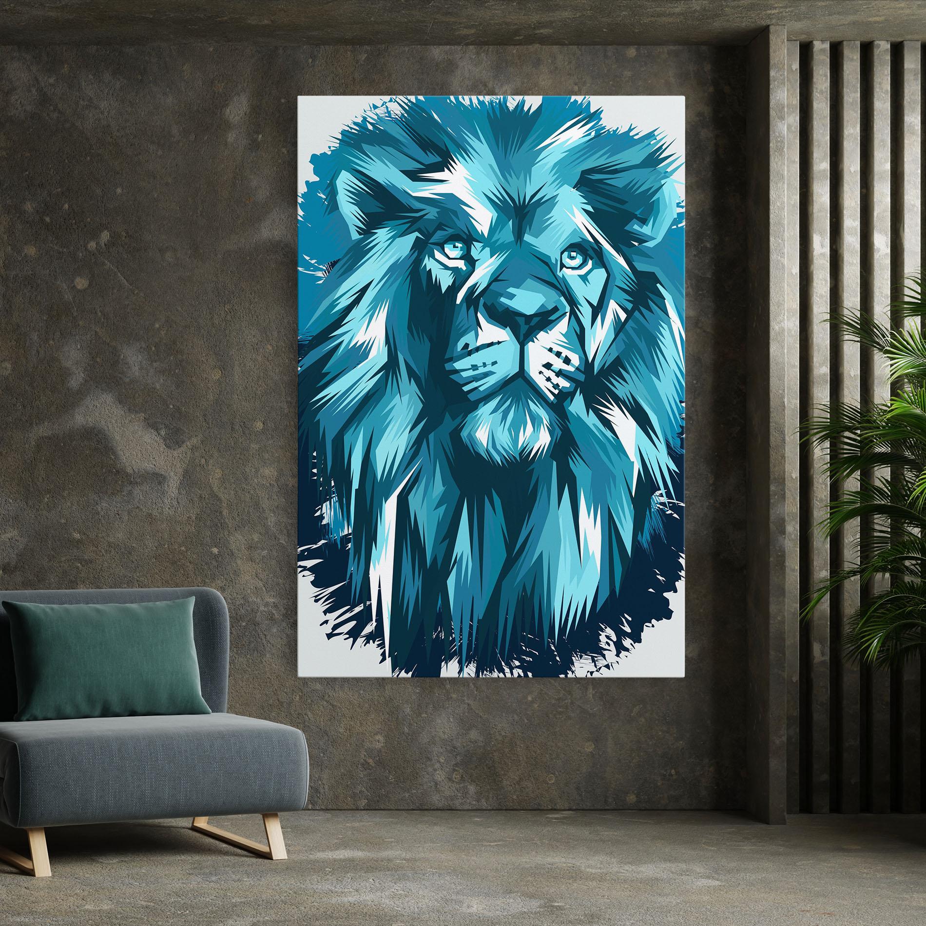 Obraz na Płótnie Blue Lion Head mockup 7
