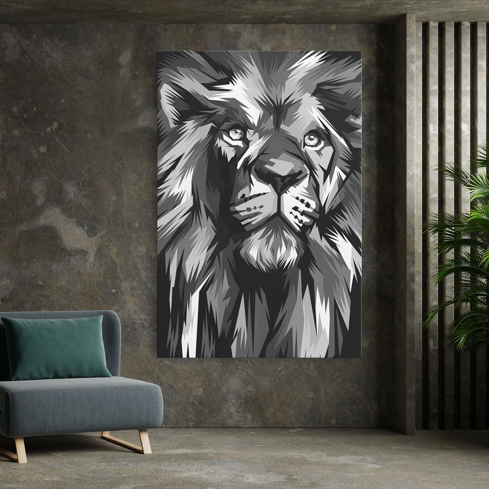 Obraz na Płótnie Grey Head Lion mockup 7