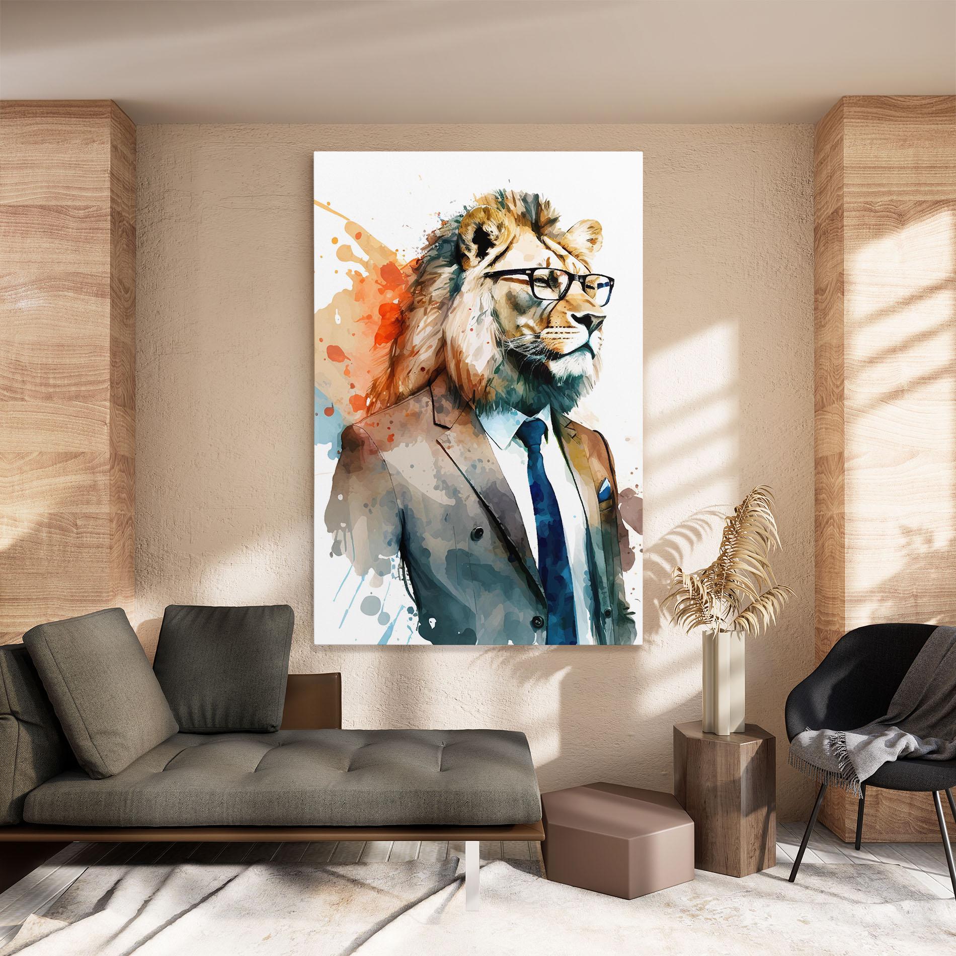 Obraz na Płótnie Brown Suit Lion mockup 8