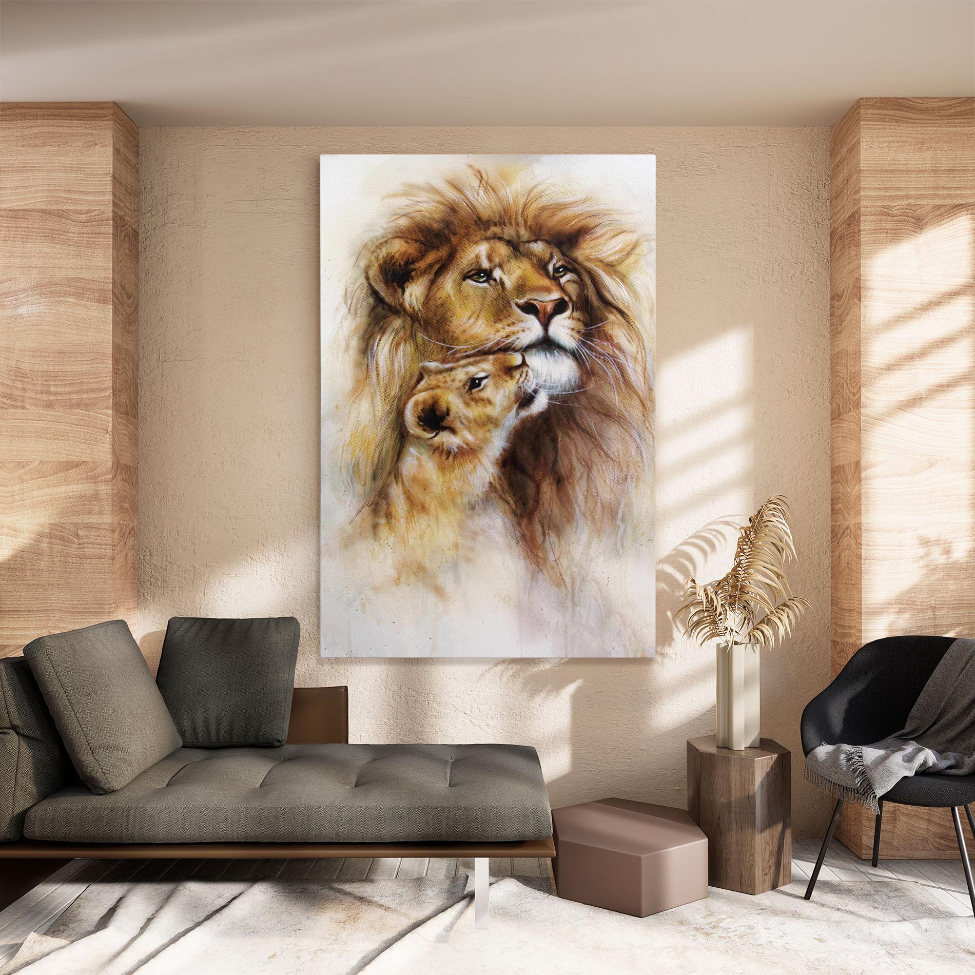 Obraz na Płótnie Lion Love mockup 8