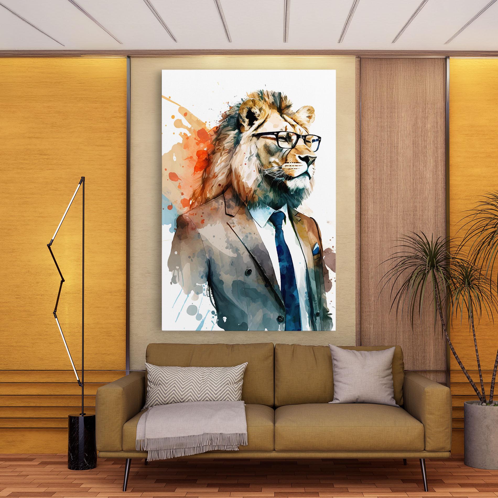 Obraz na Płótnie Brown Suit Lion mockup 9