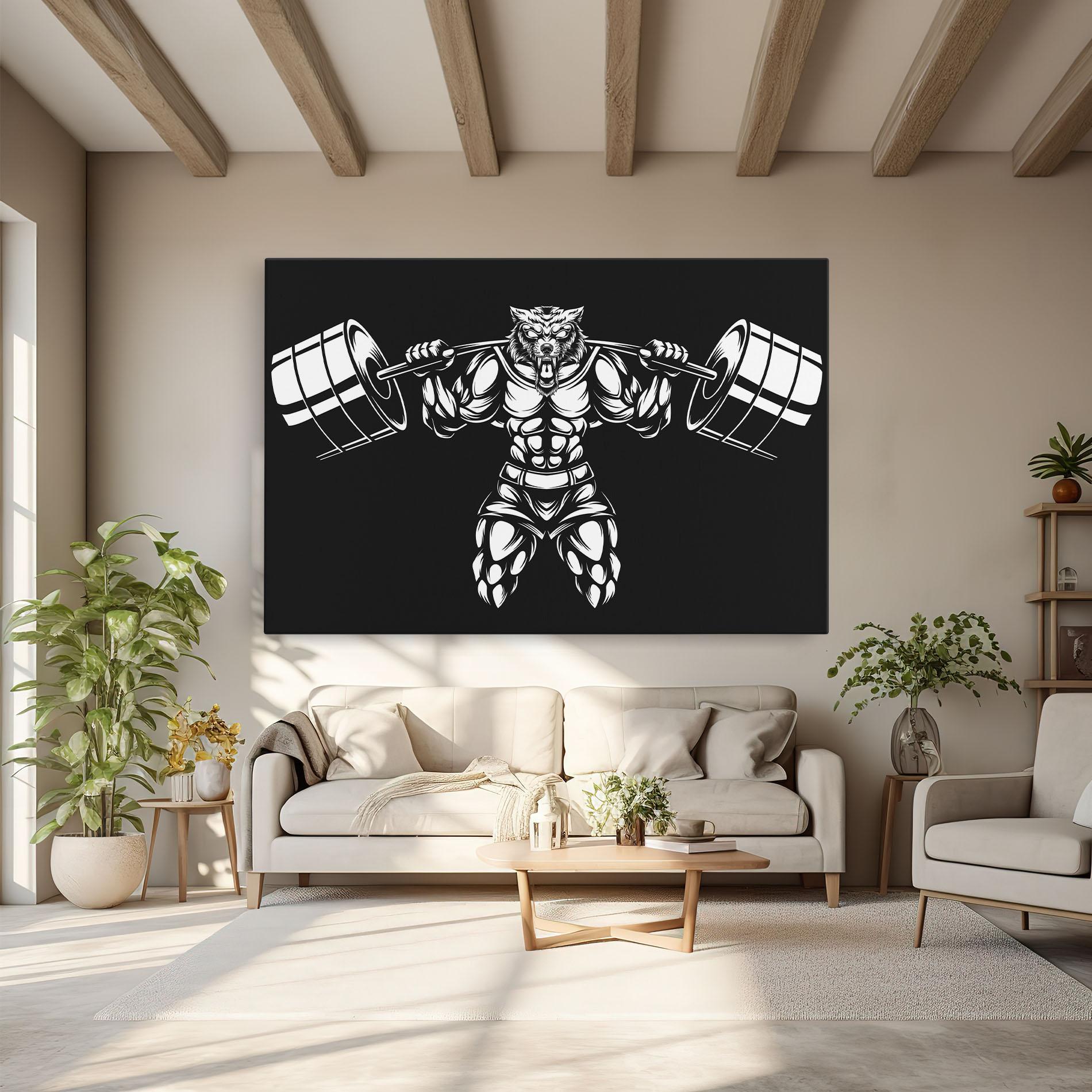 Obraz na Płótnie Work Out Wolf mockup 6