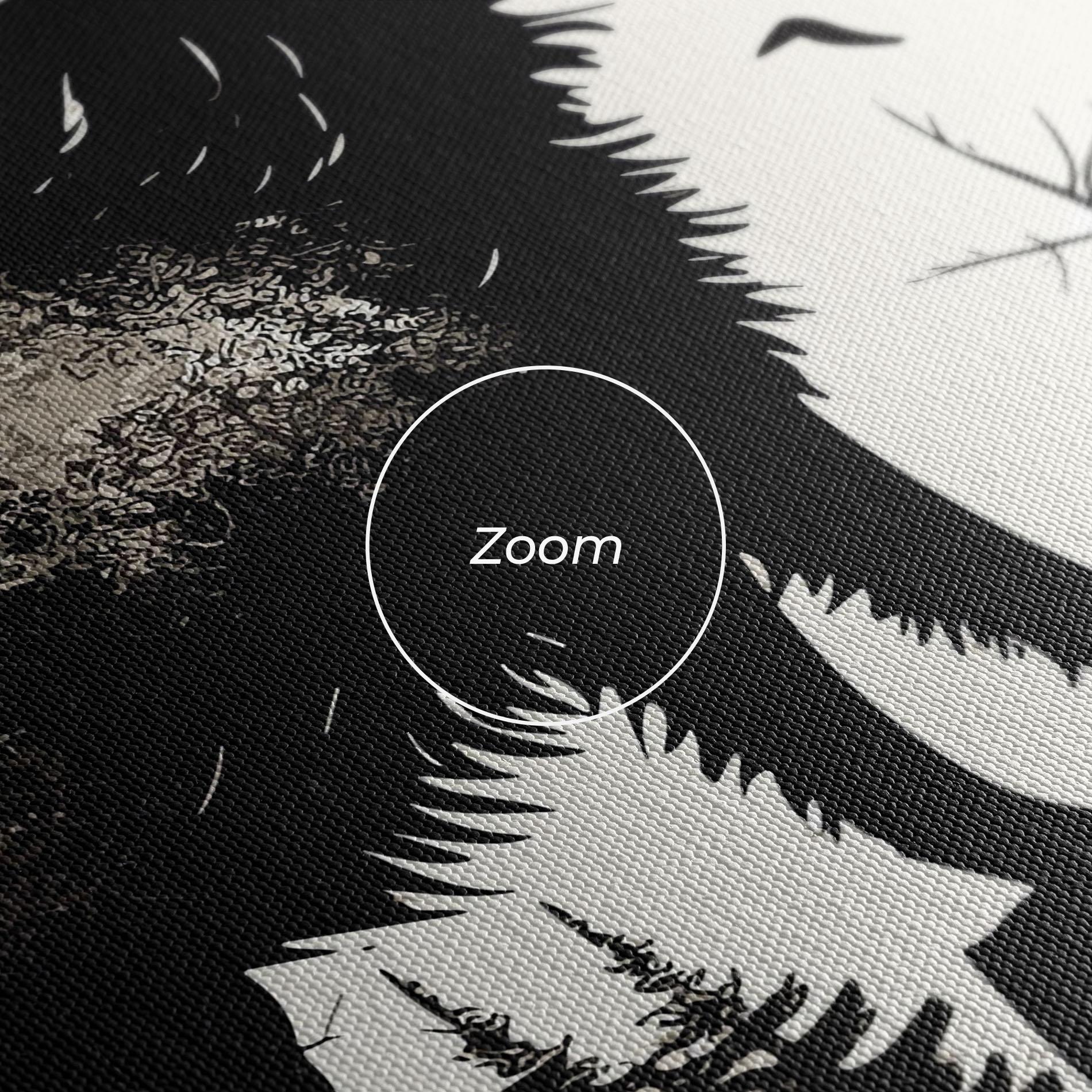 Obraz na Płótnie Black On Cream Wolf mockup 3