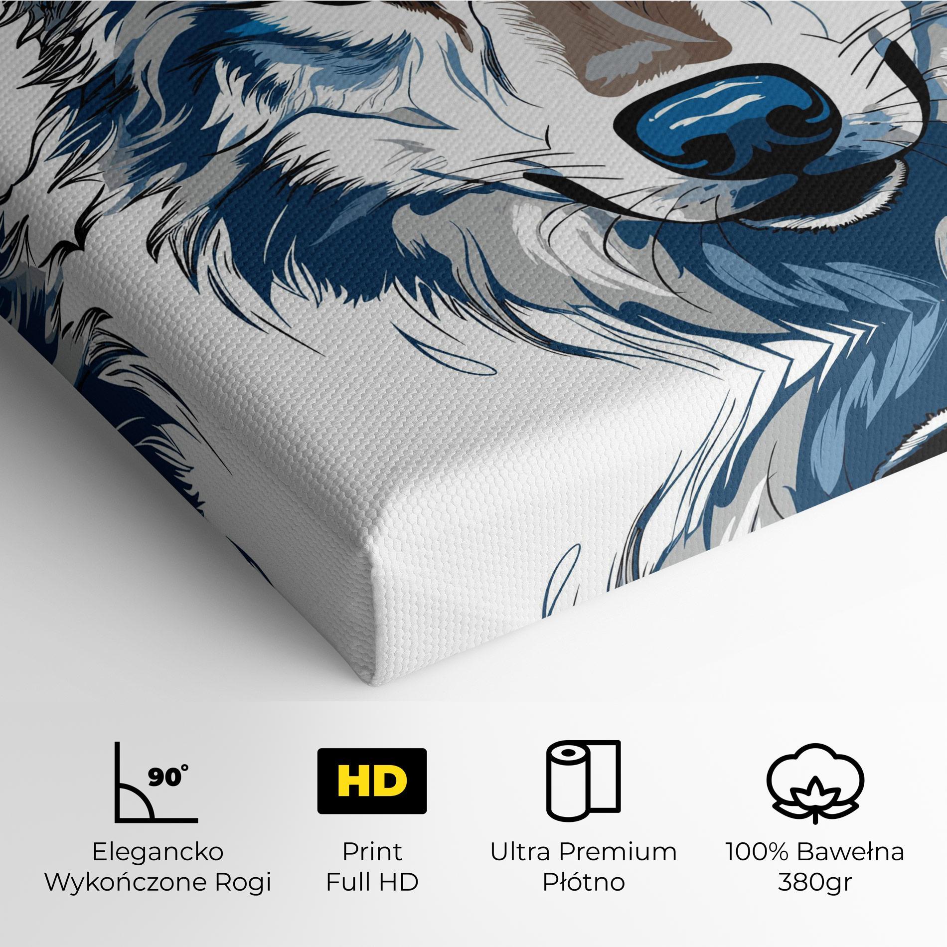 Obraz na Płótnie Blue Wolf Head mockup 4