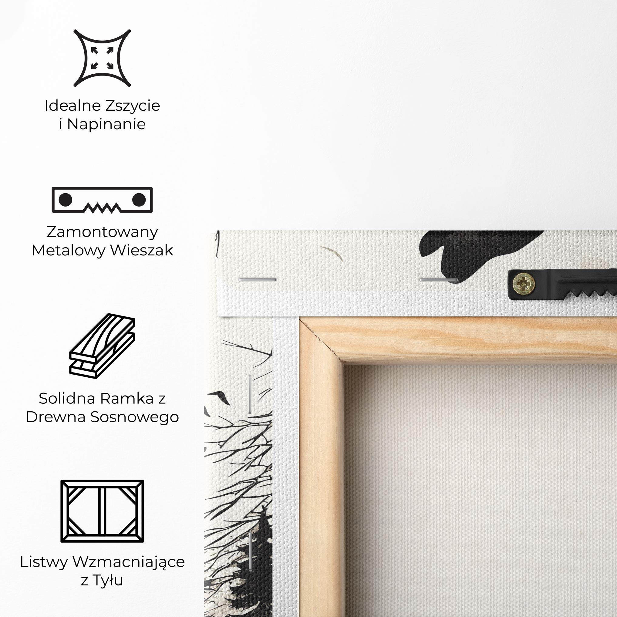 Obraz na Płótnie Black On Cream Wolf mockup 5