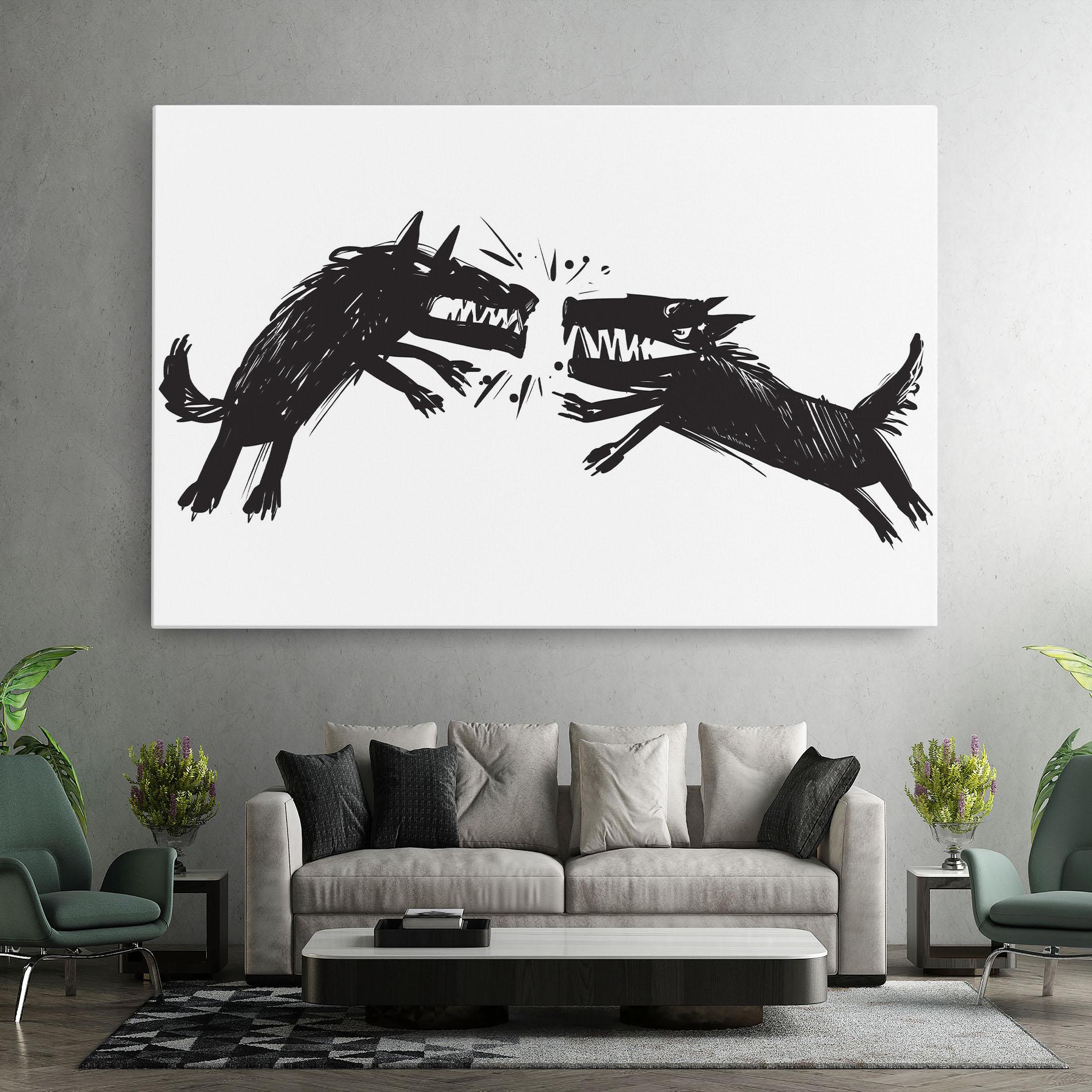 Obraz na Płótnie Black Wolves mockup 7