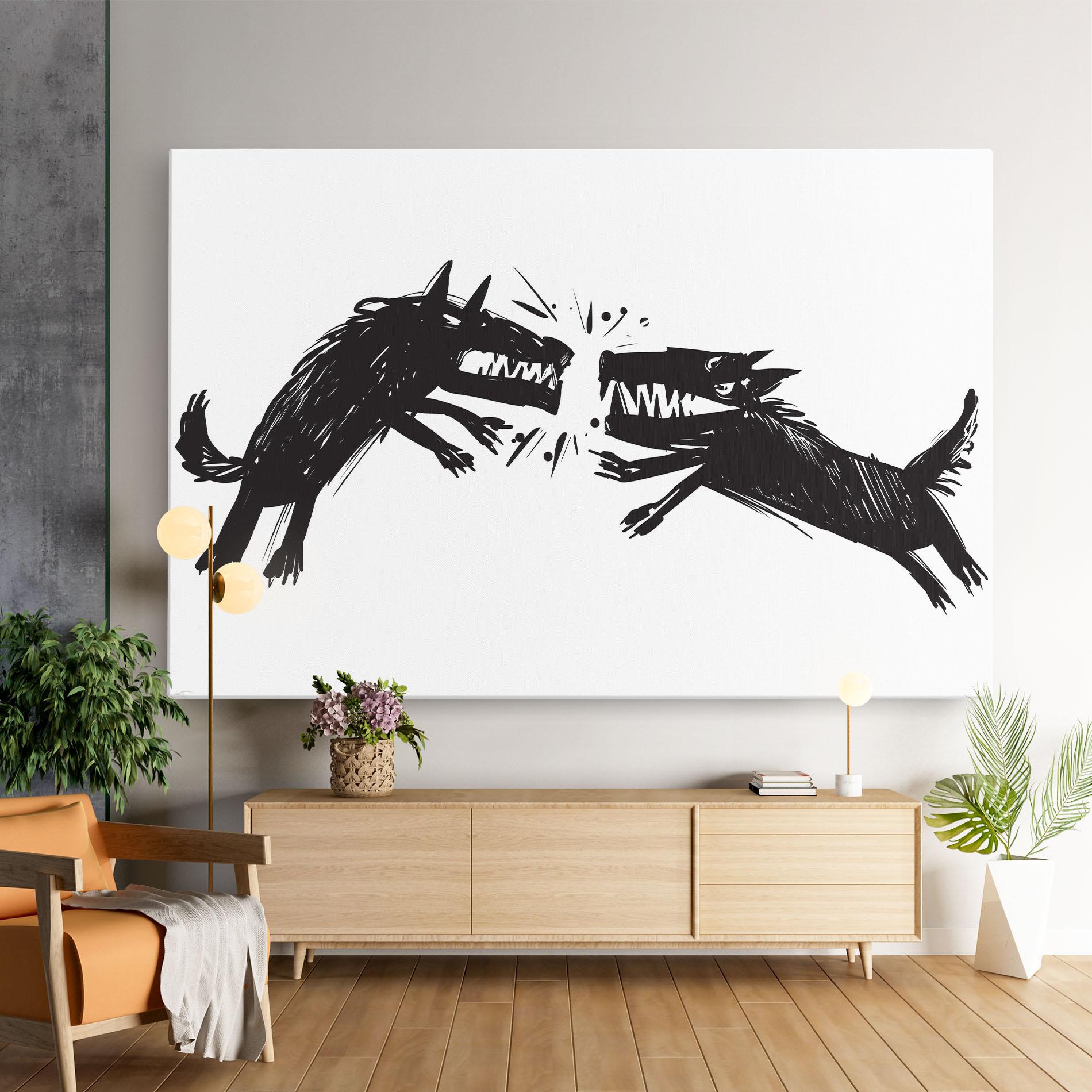 Obraz na Płótnie Black Wolves mockup 9