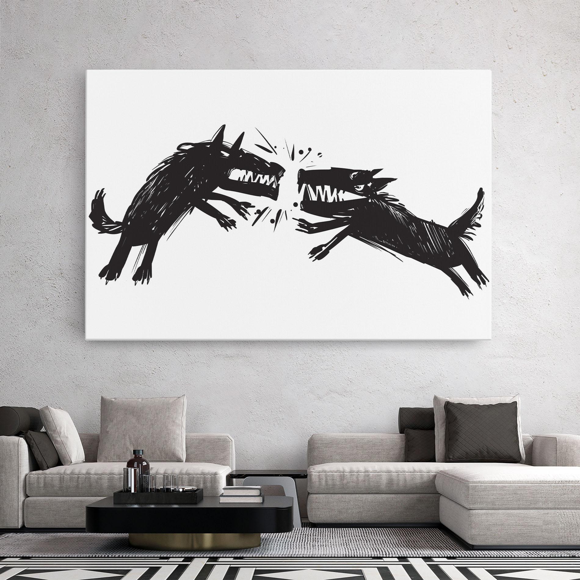 Obraz na Płótnie Black Wolves mockup 2