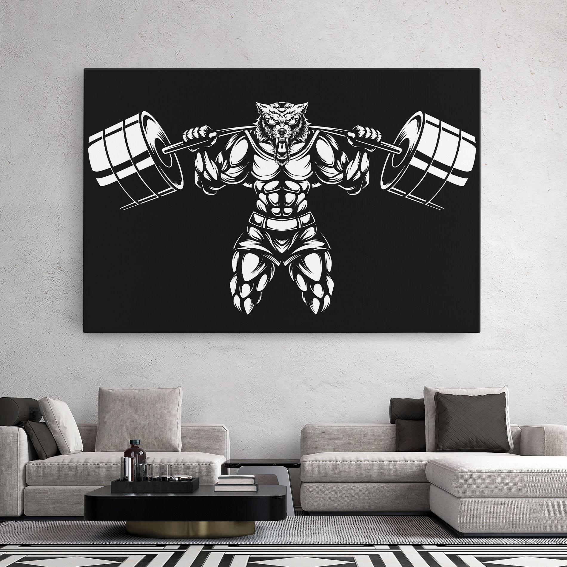 Obraz na Płótnie Work Out Wolf mockup 2