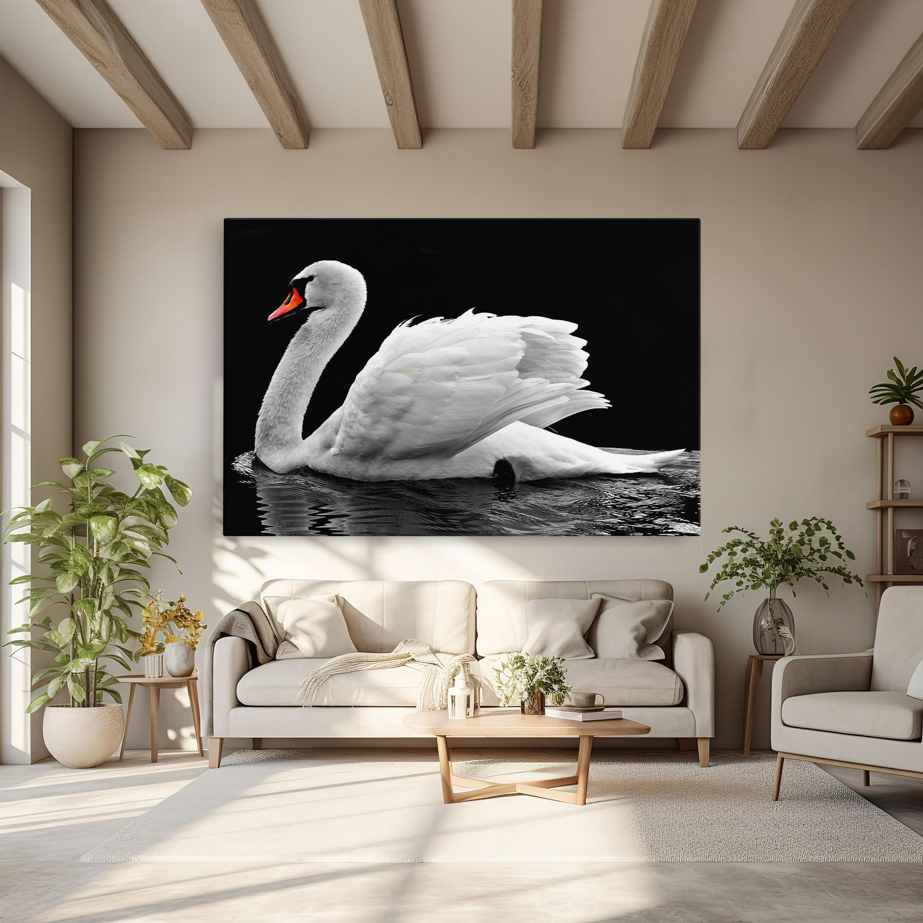 Obraz na Płótnie Black And White Swan mockup 6