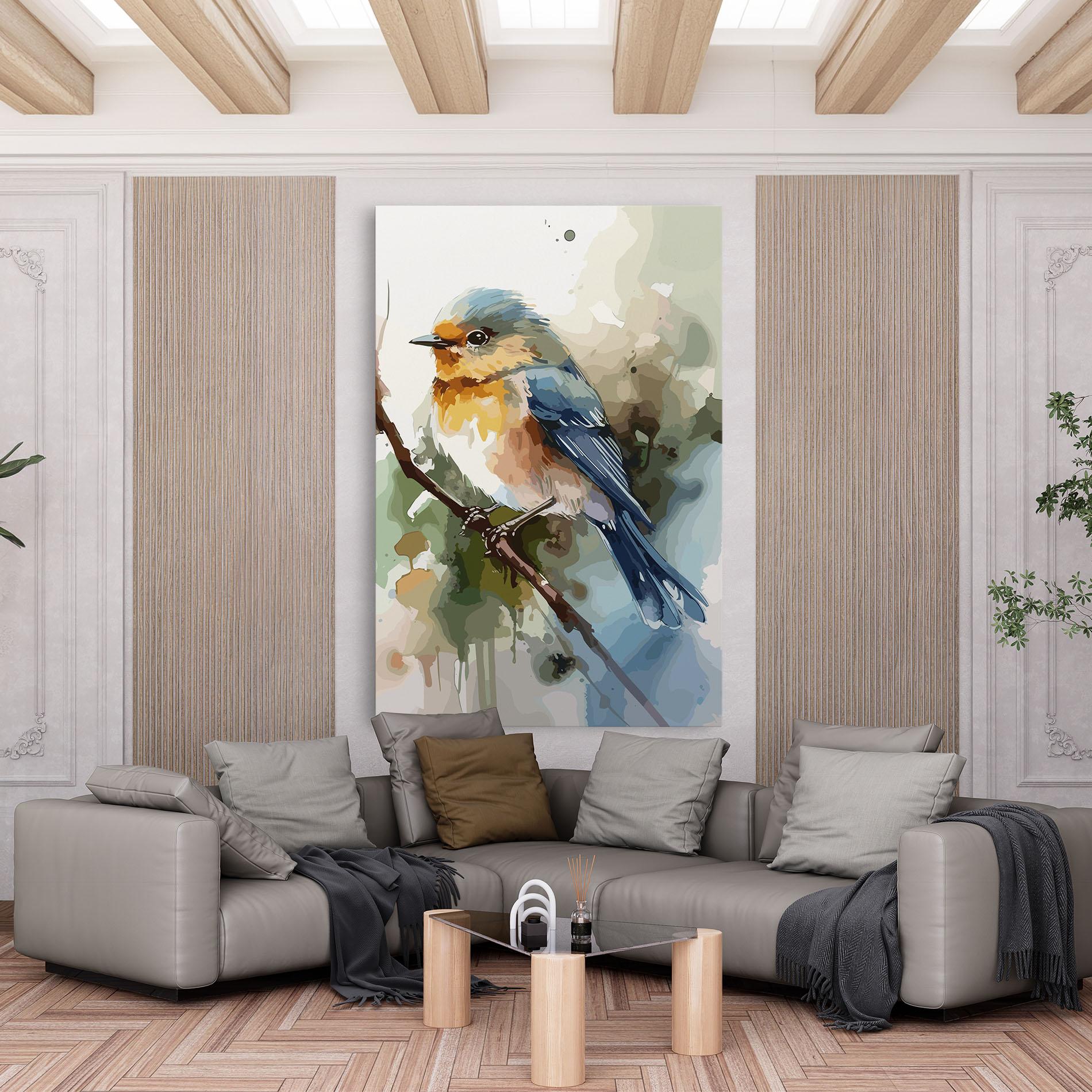 Obraz na Płótnie Blue Pretty Bird mockup 6