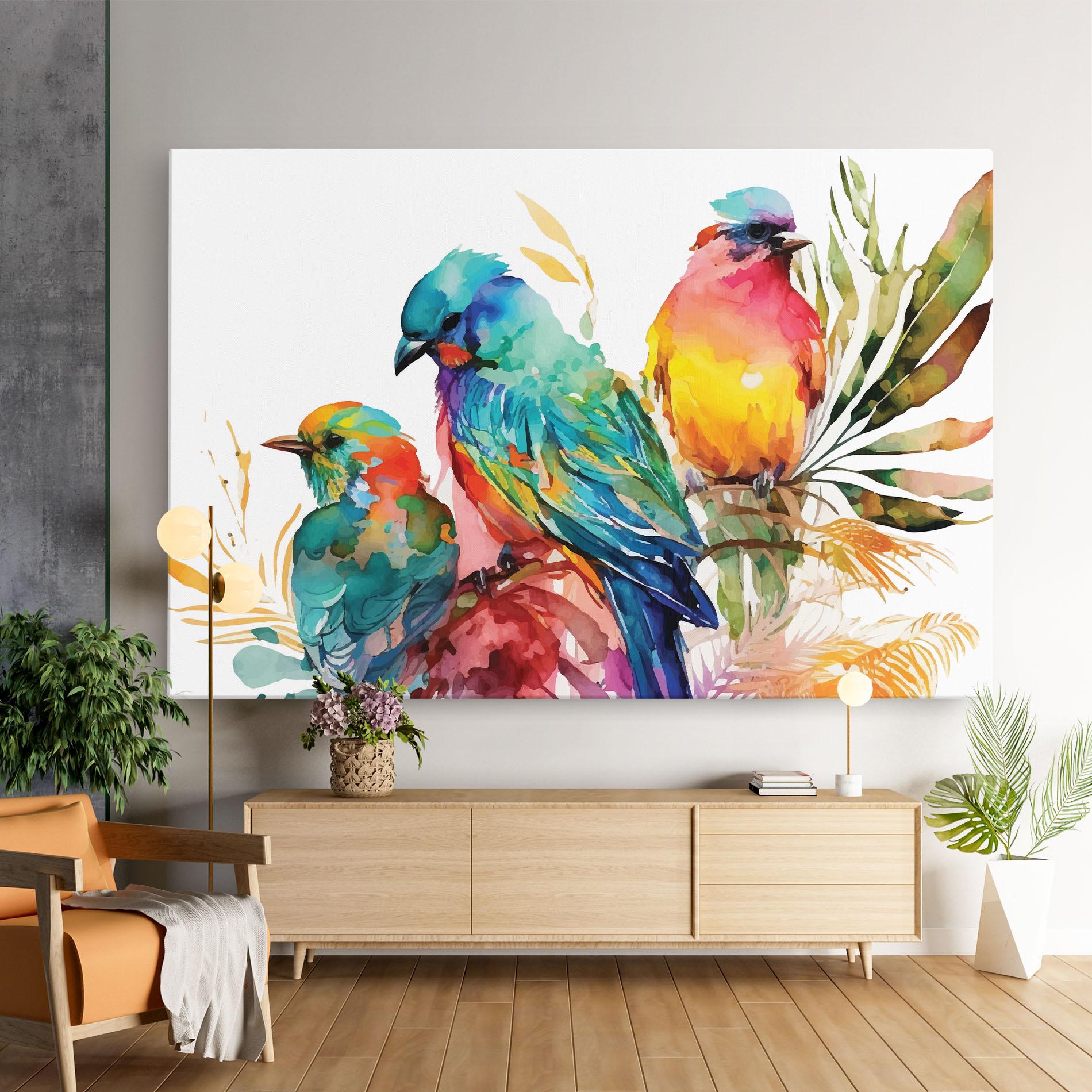 Obraz na Płótnie Colorful Birds mockup 9