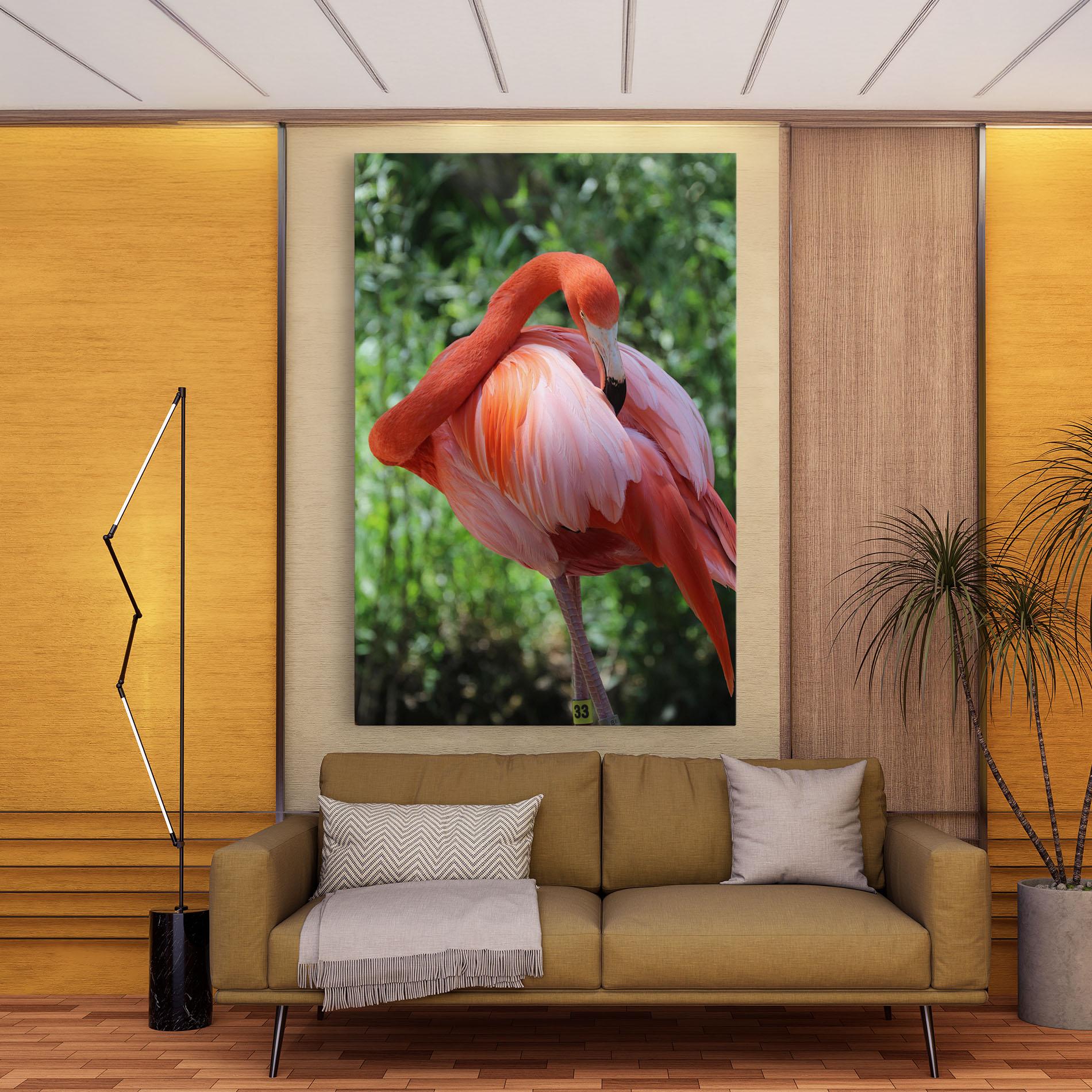Obraz na Płótnie Red Flamingo mockup 9