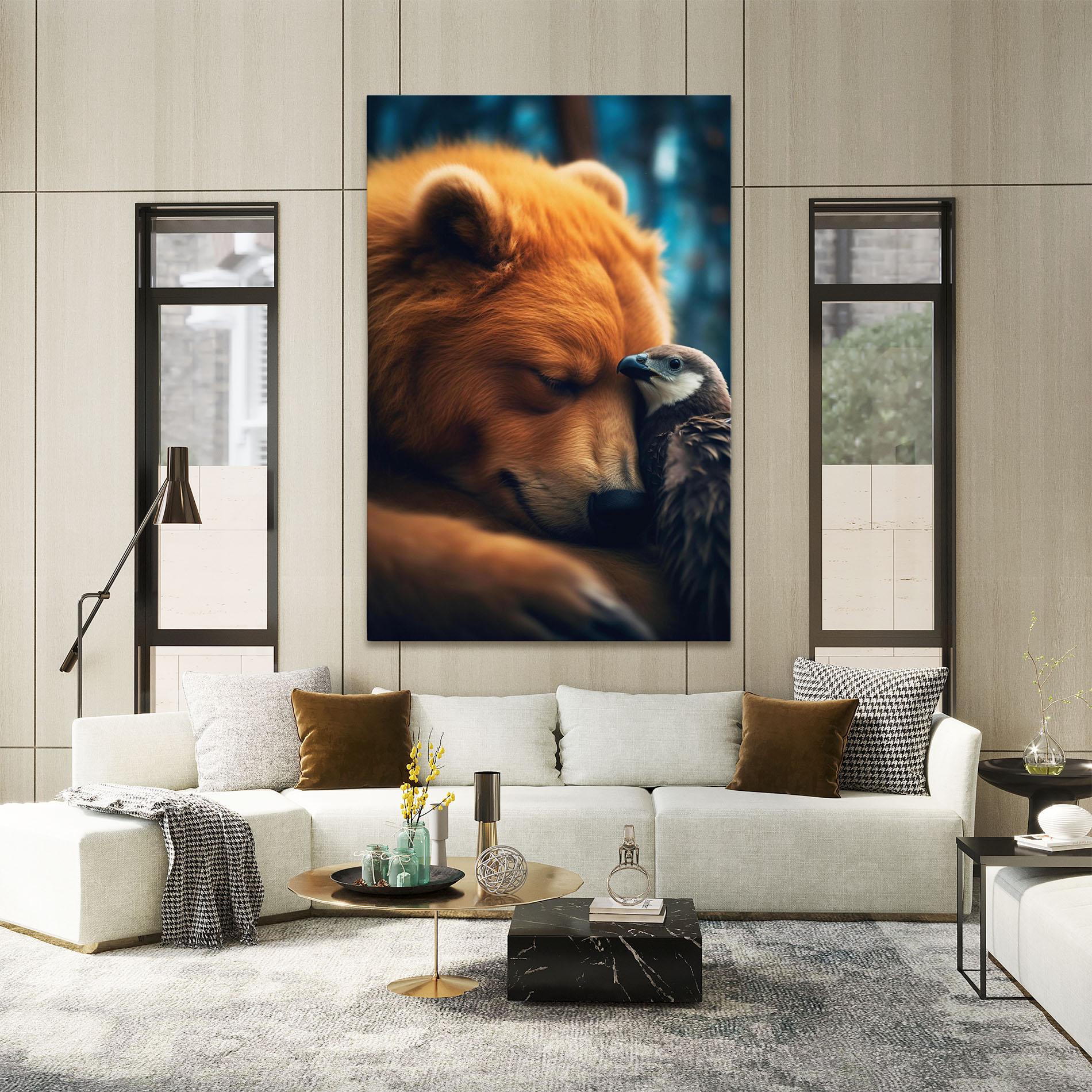 Obraz na Płótnie Bear With Eagle mockup 2