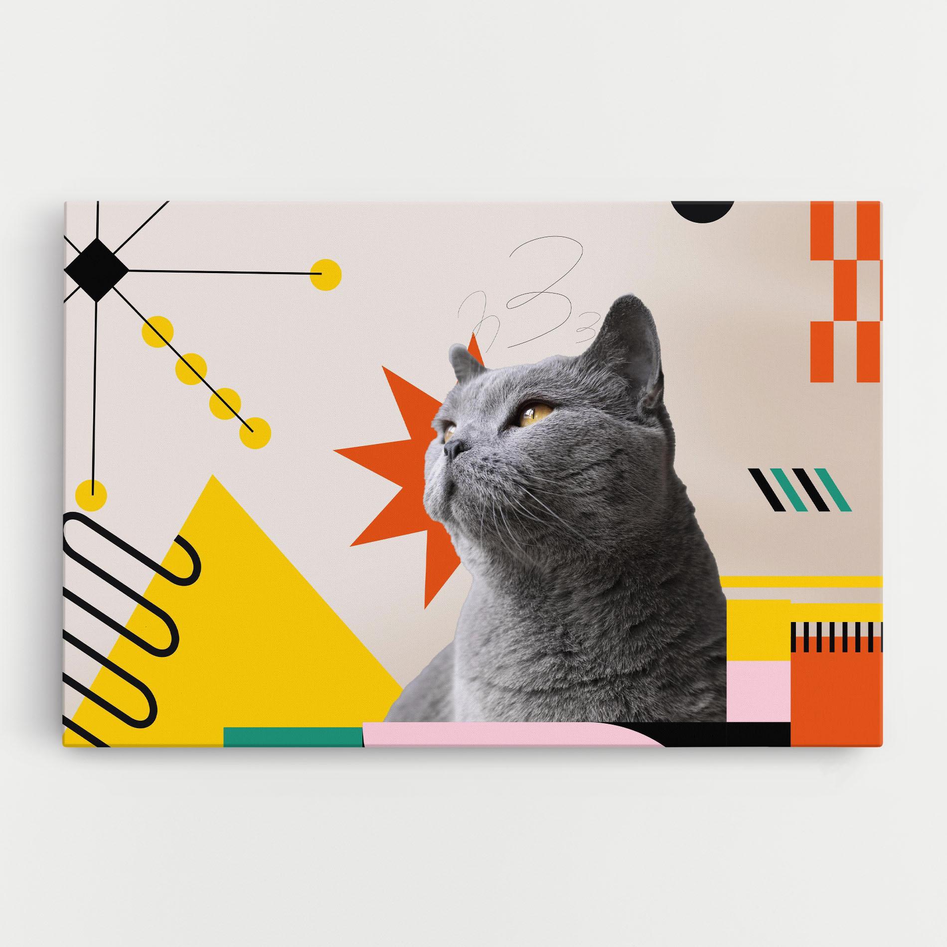 Obraz na Płótnie Colorful Graphic Cat mockup 0
