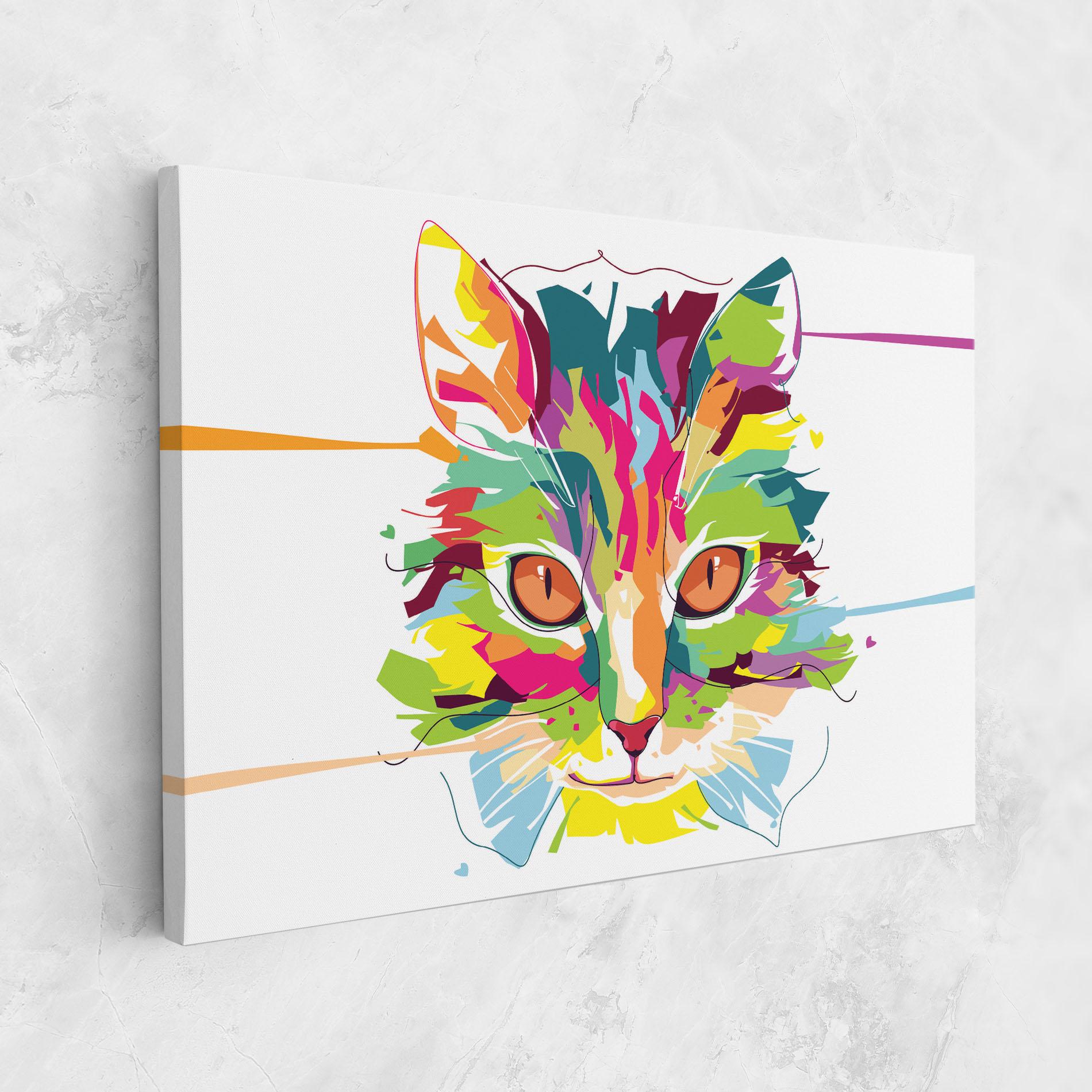 Obraz na Płótnie Cat Art Close Up mockup 1